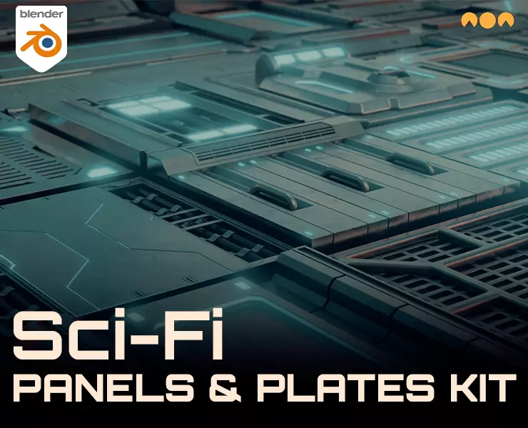Sci-Fi Modular Industrial Panels and Plates Kit 3D model_0