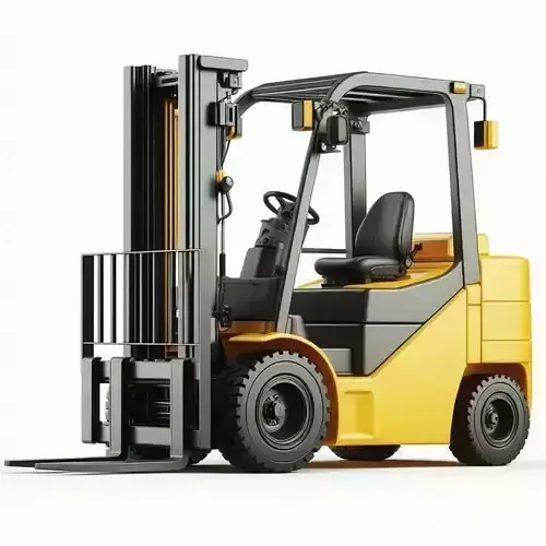 Yellow Forklift 3D Model Realistic Industrial Warehouse Vehicle
