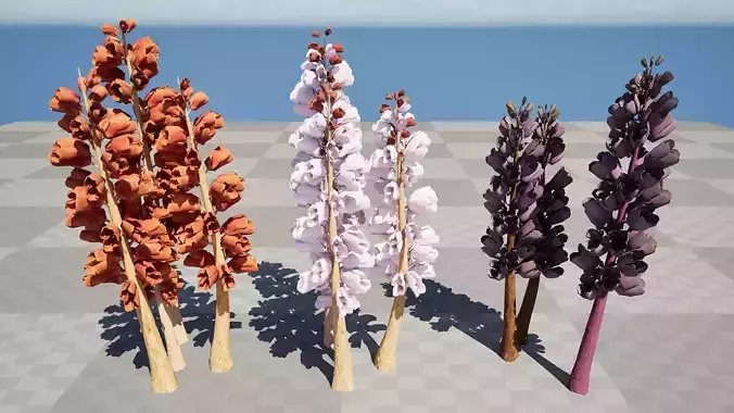 British Thyme Broomrape 3D Model Low-poly 3D model