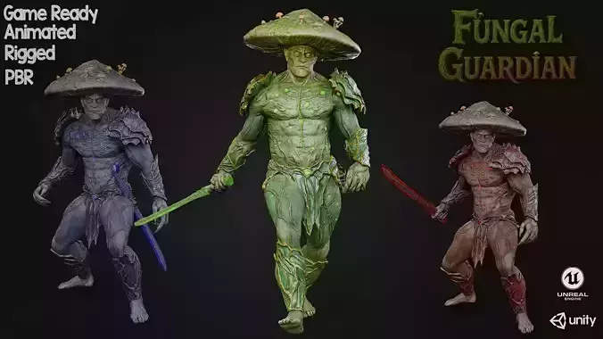 Fungal Guardian Low-poly 3D model