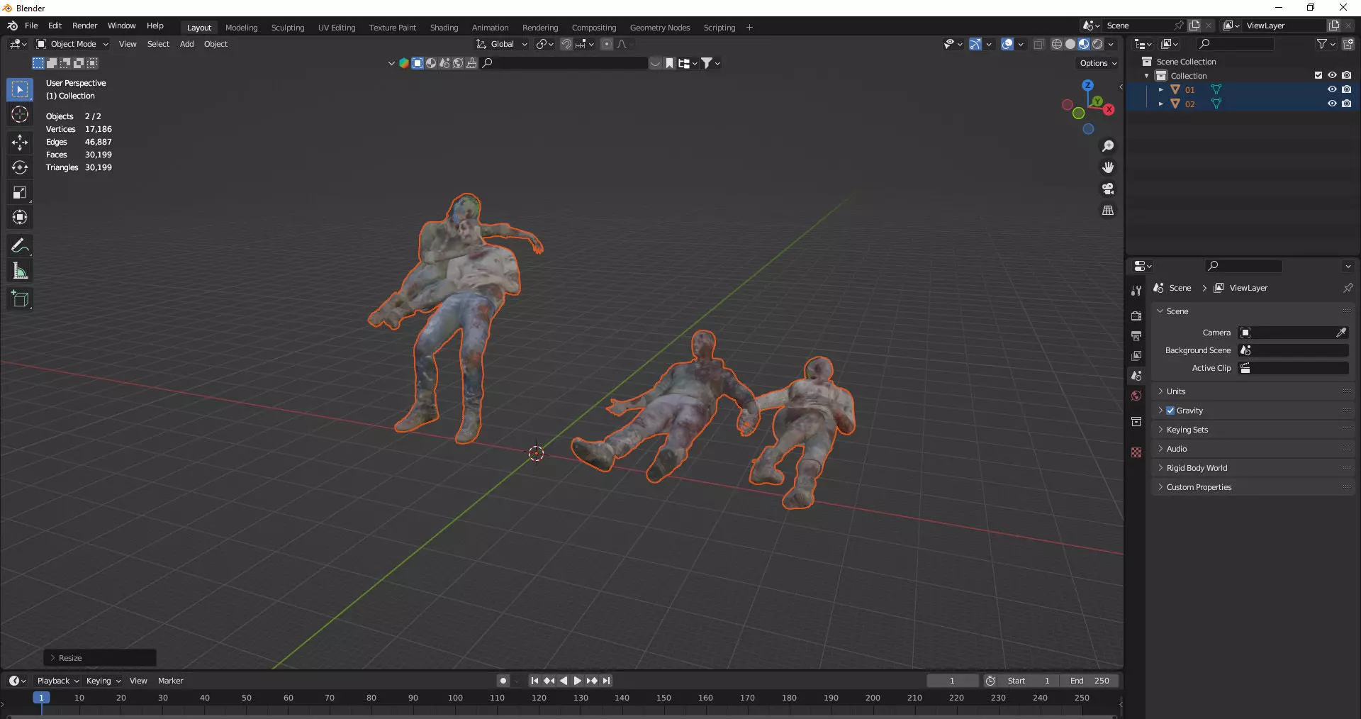 Horror Assets - Human Corpses Pack X1 Low-poly 3D Model Low-poly 3D model_16