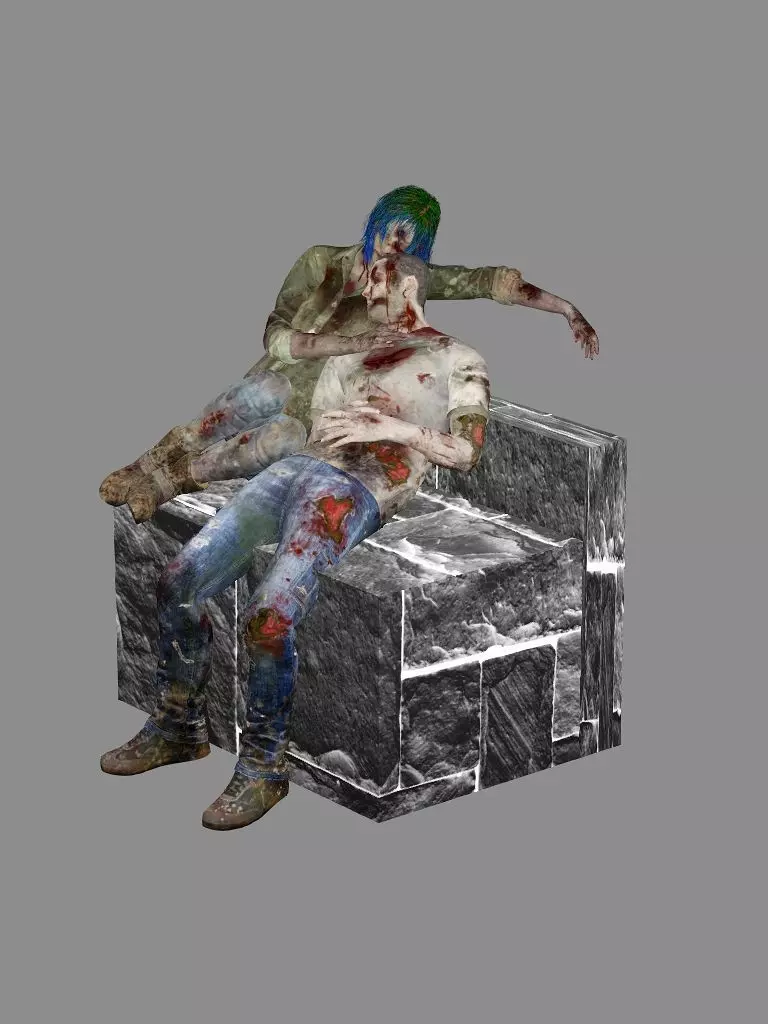 Horror Assets - Human Corpses Pack X1 Low-poly 3D Model Low-poly 3D model_12