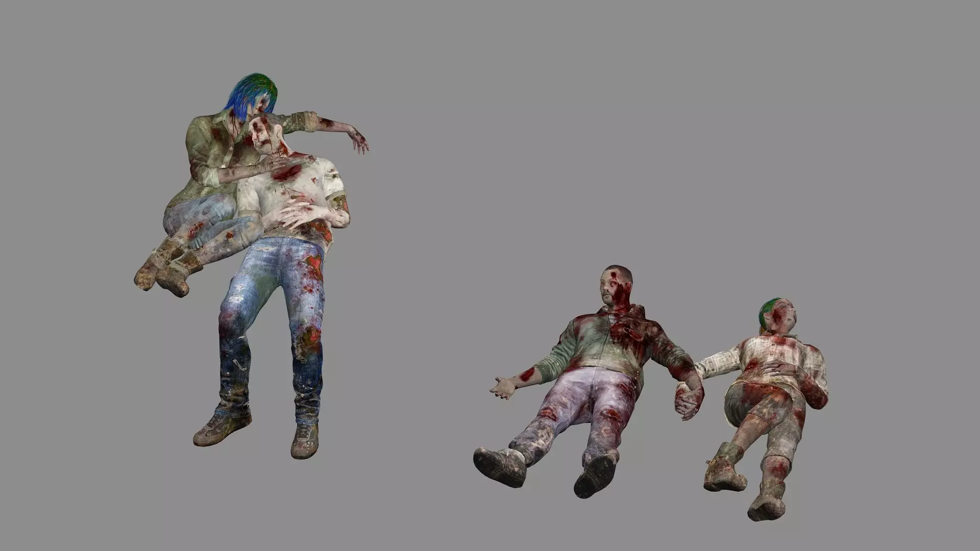 Horror Assets - Human Corpses Pack X1 Low-poly 3D Model Low-poly 3D model_1