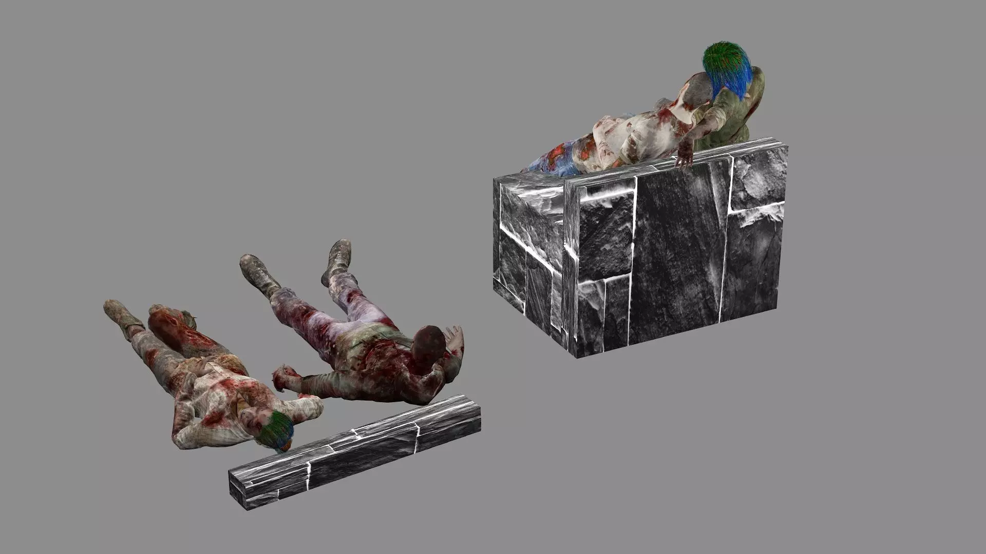 Horror Assets - Human Corpses Pack X1 Low-poly 3D Model Low-poly 3D model_5