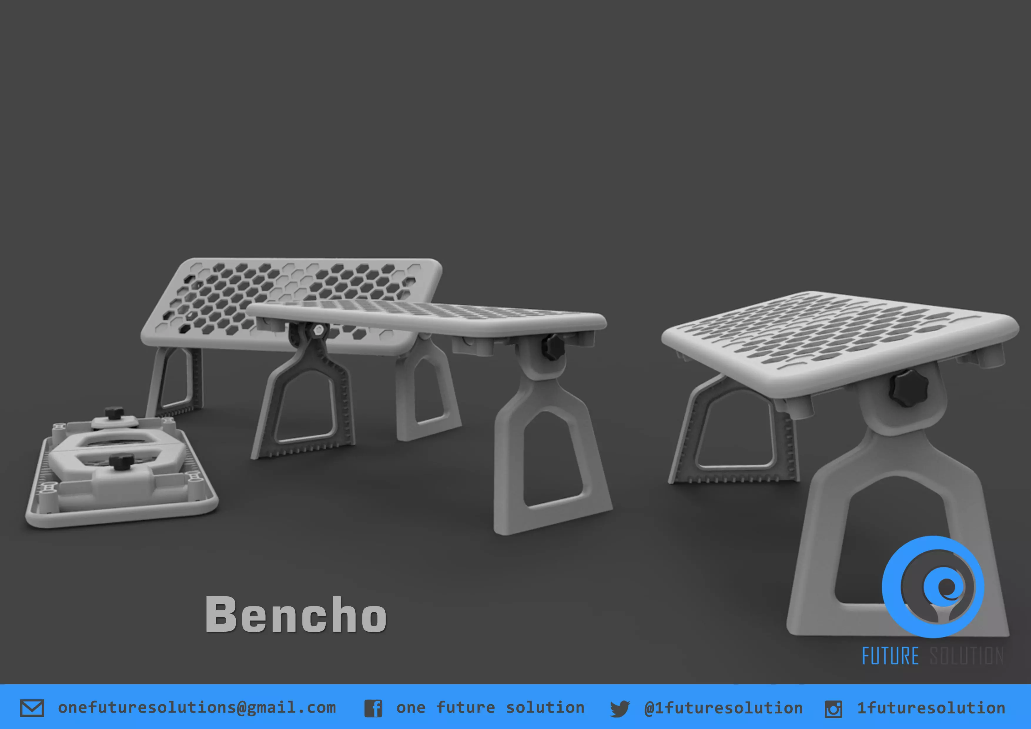 Bencho folding bench Free 3D print model