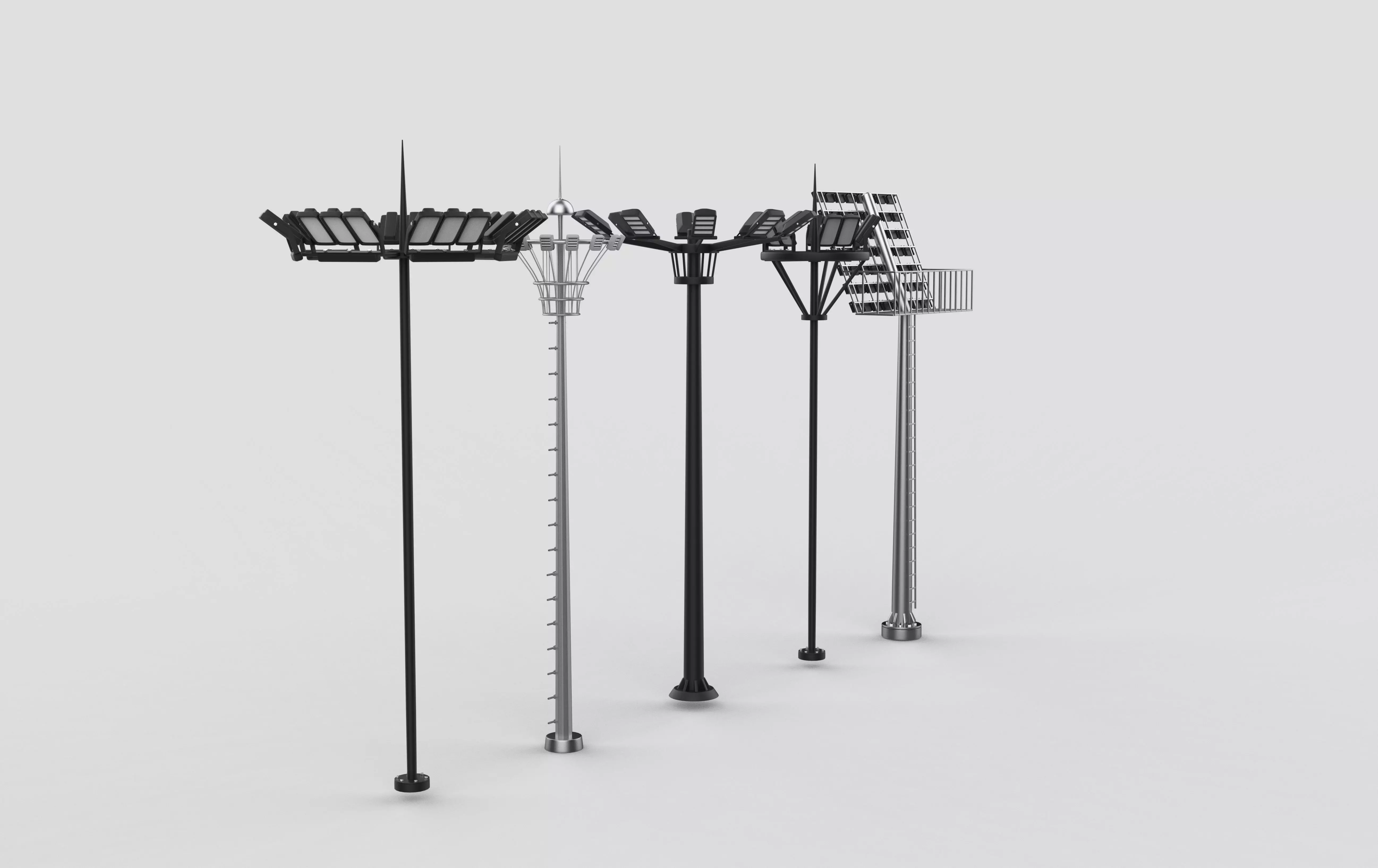 Stadium Light pole 3D model_13