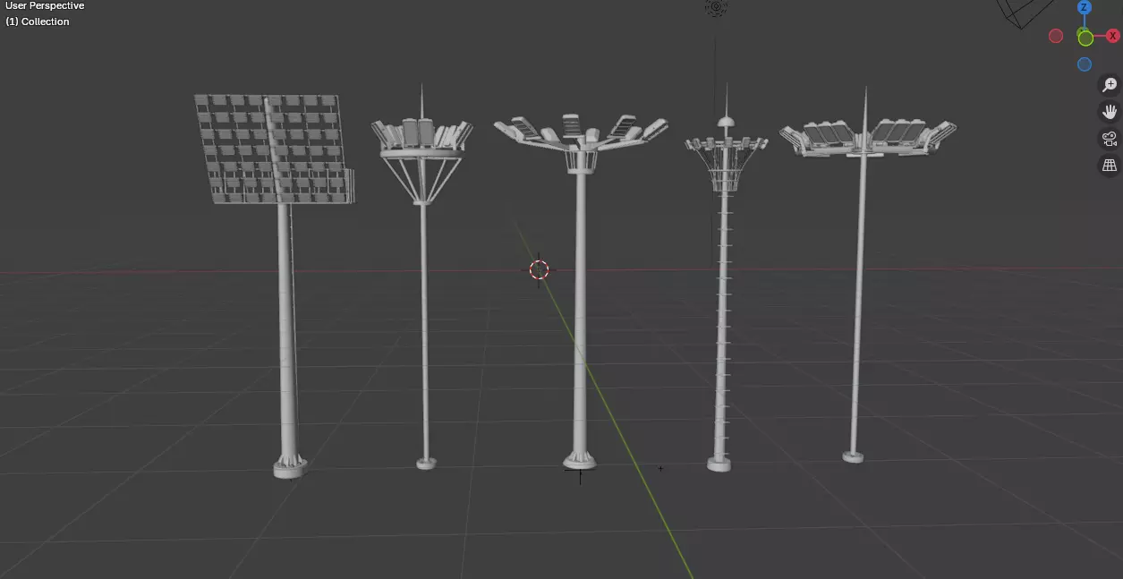 Stadium Light pole 3D model_14