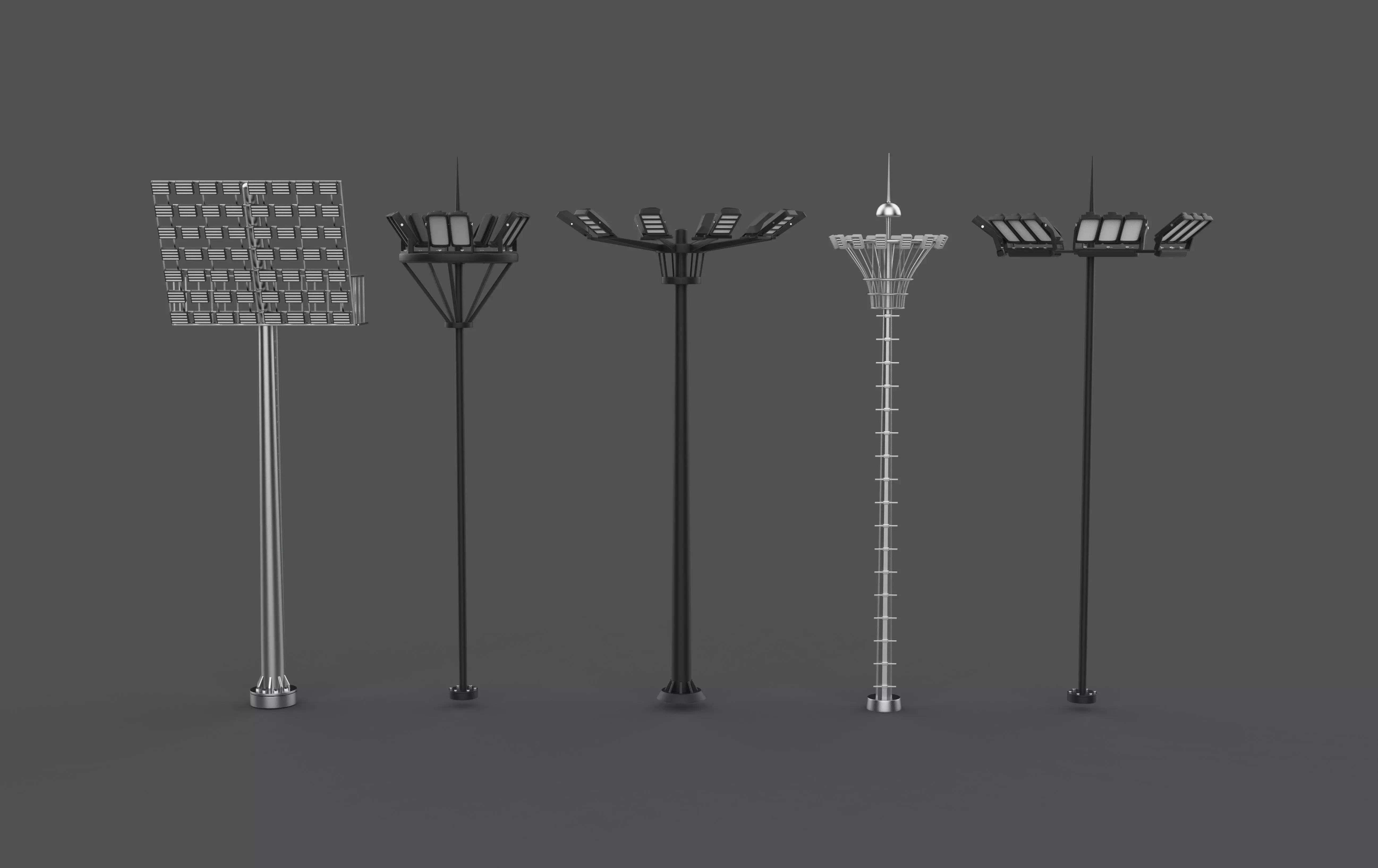 Stadium Light pole 3D model_3