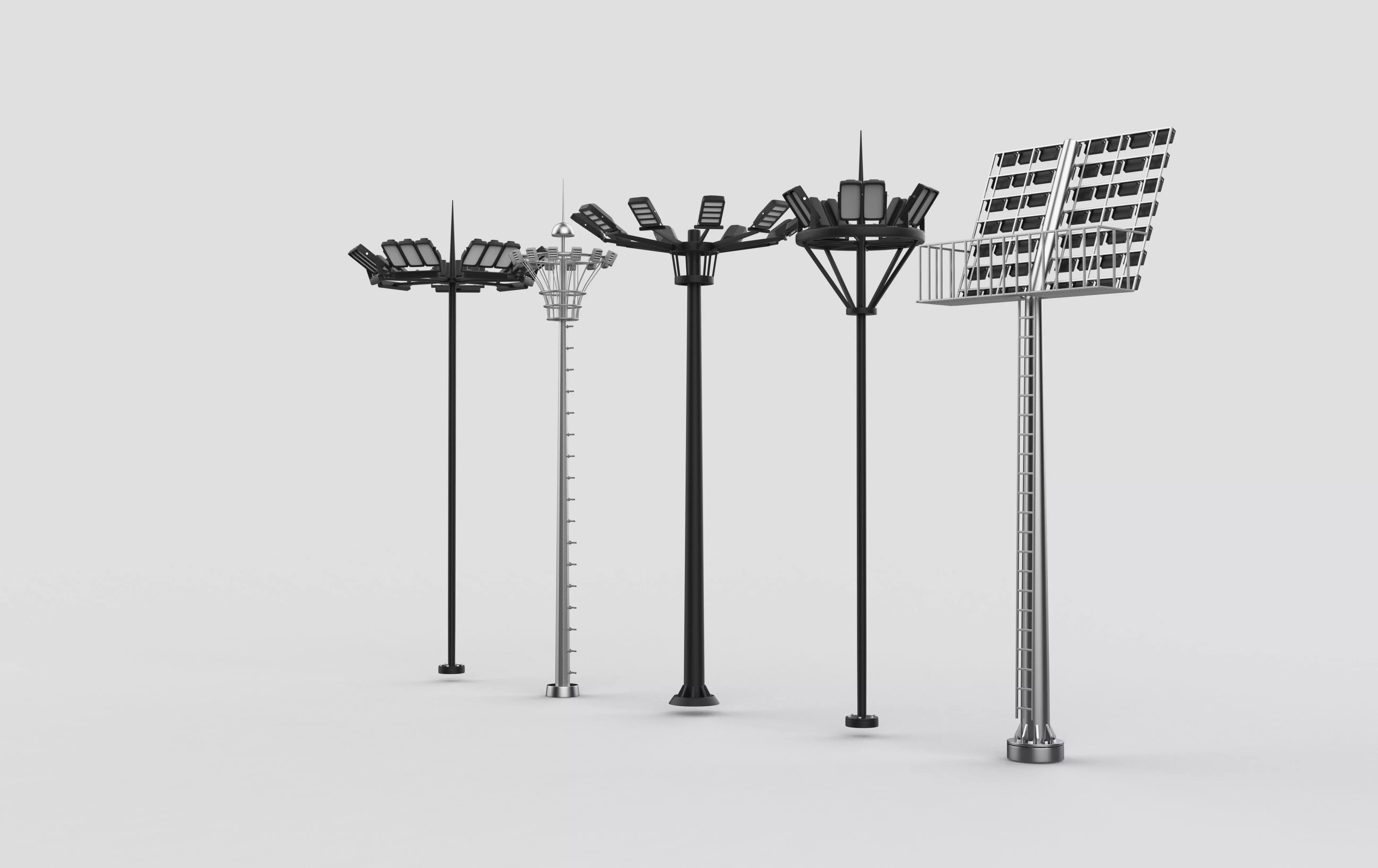 Stadium Light pole 3D model_10