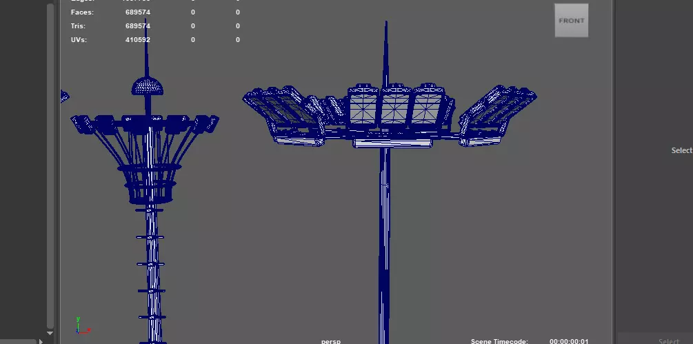 Stadium Light pole 3D model_16