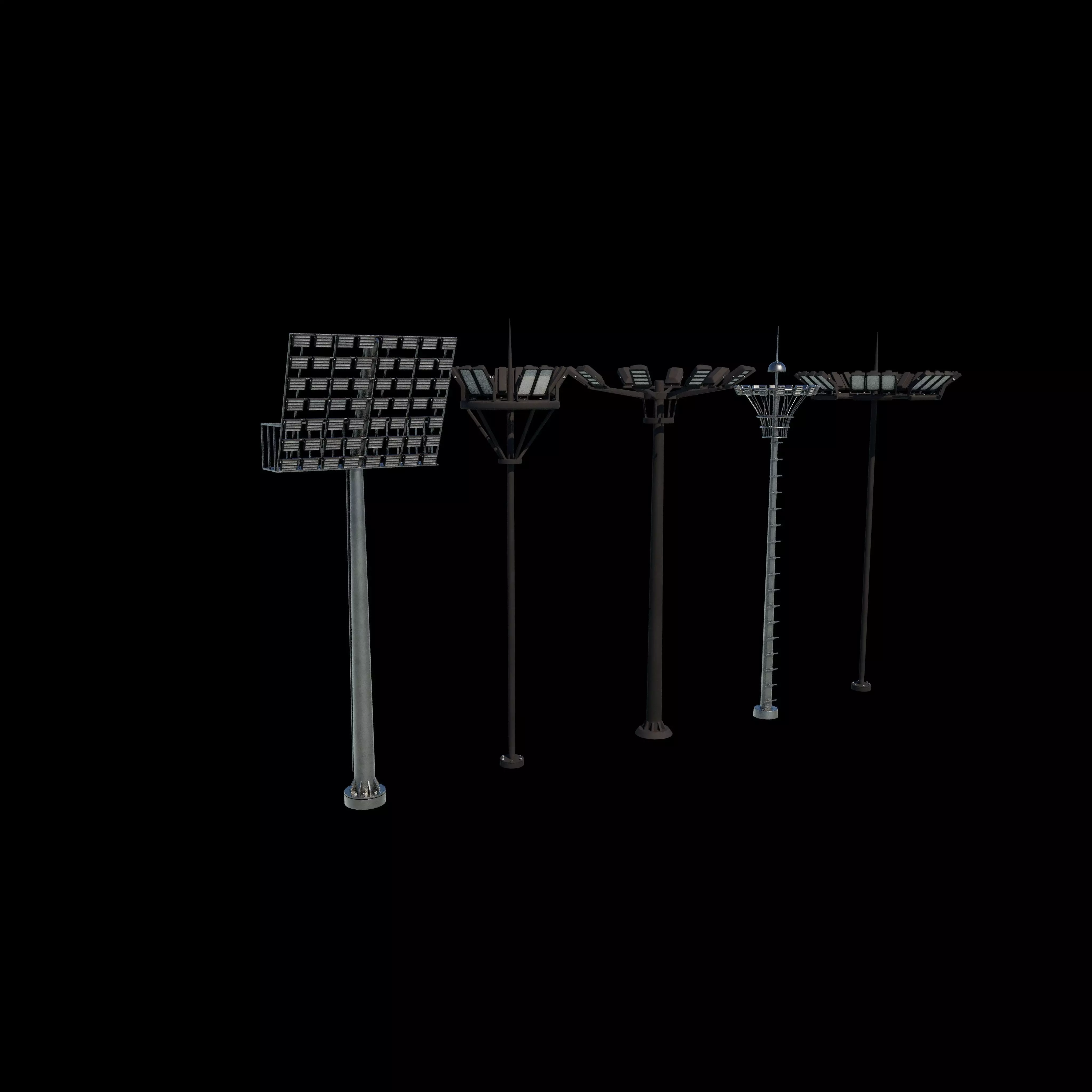 Stadium Light pole 3D model_7