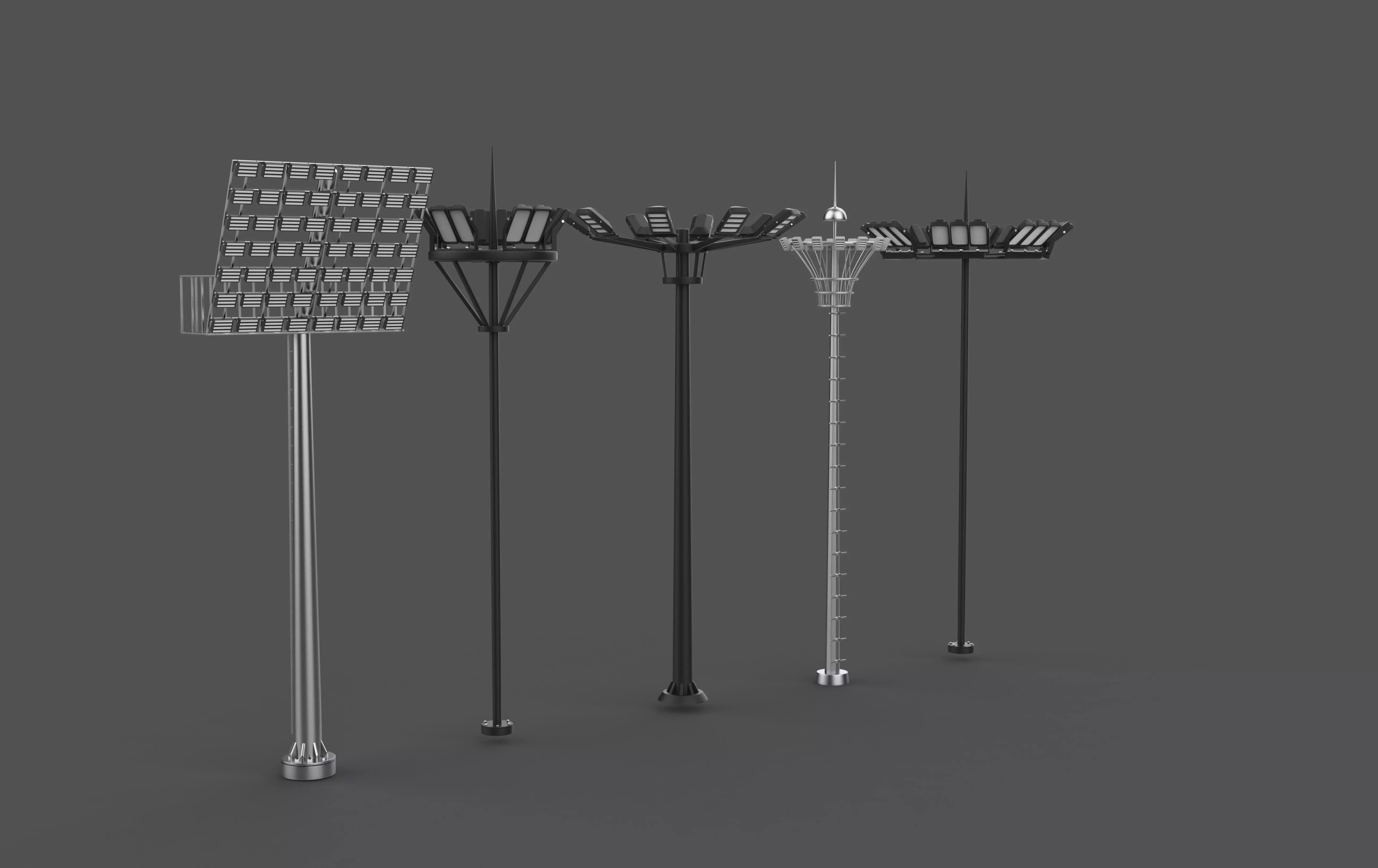 Stadium Light pole 3D model_9