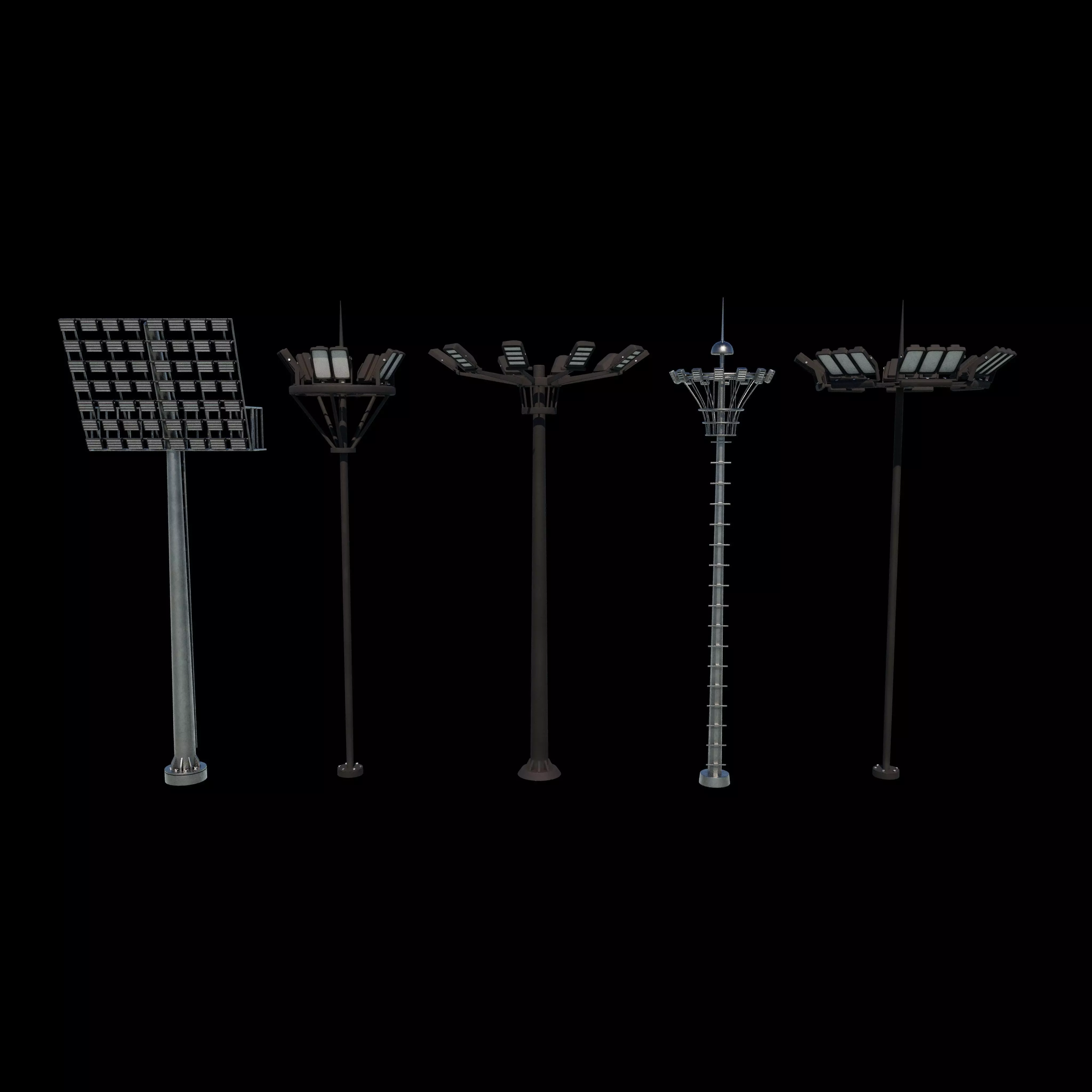 Stadium Light pole 3D model_2