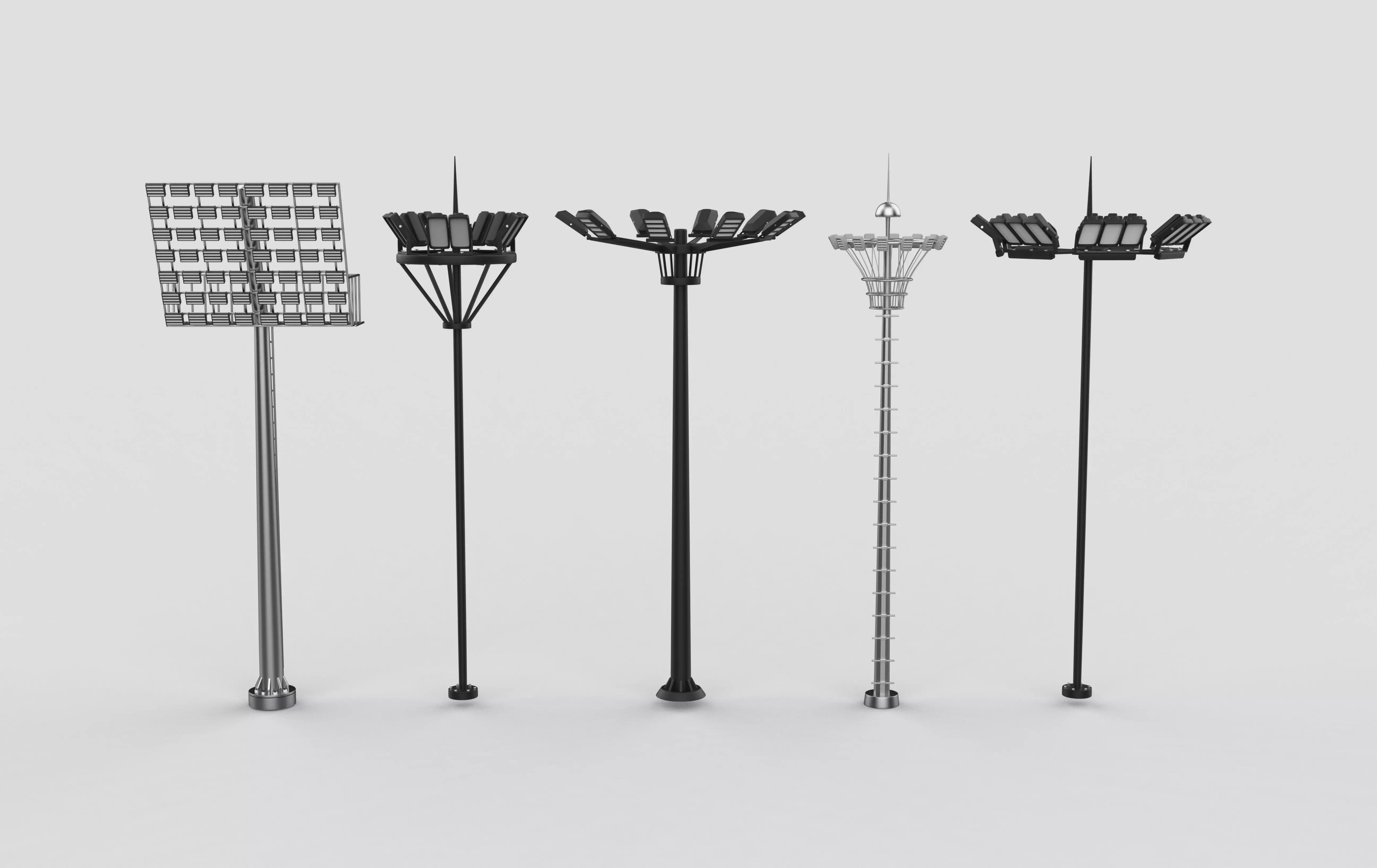 Stadium Light pole 3D model_6