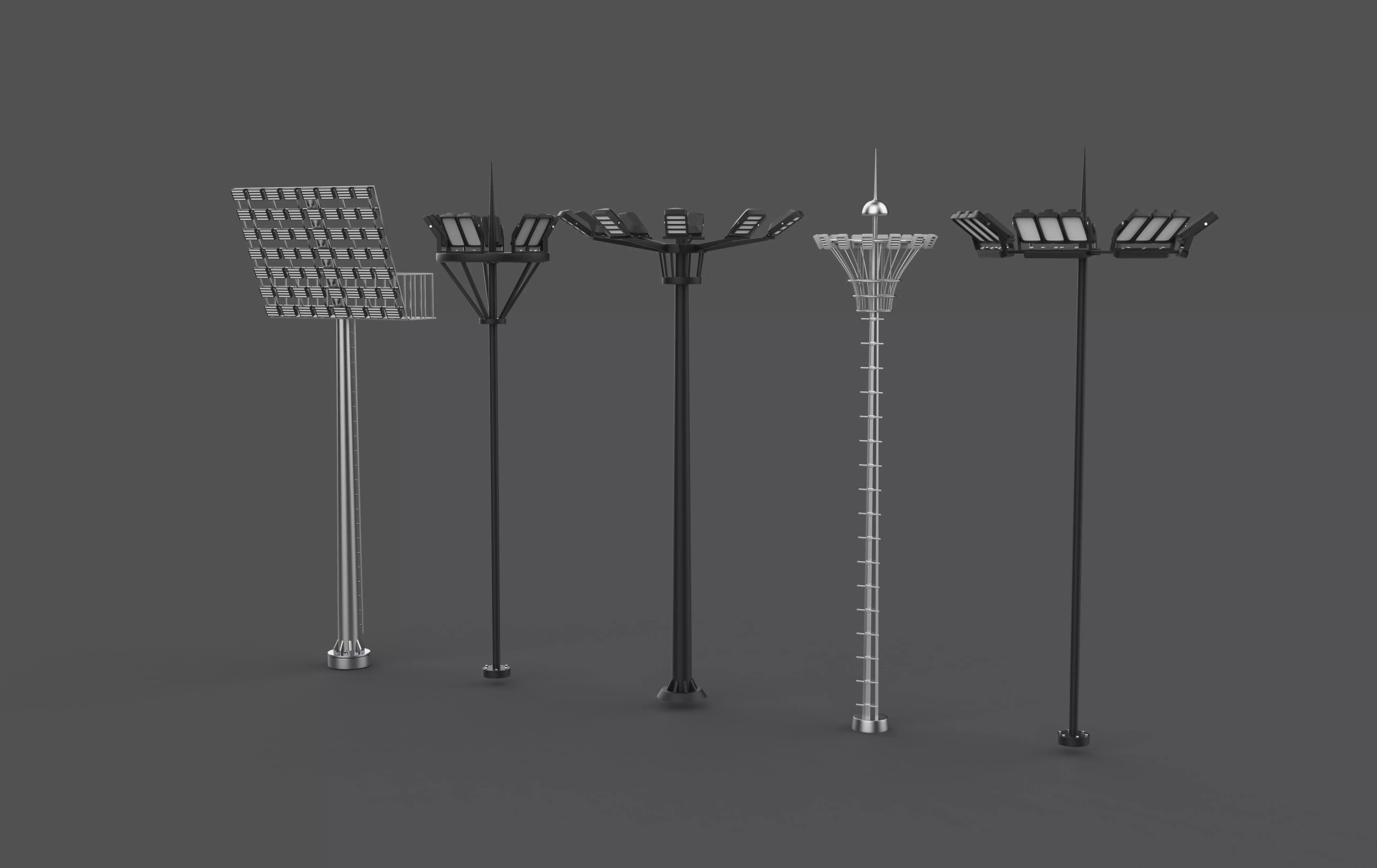 Stadium Light pole 3D model_11