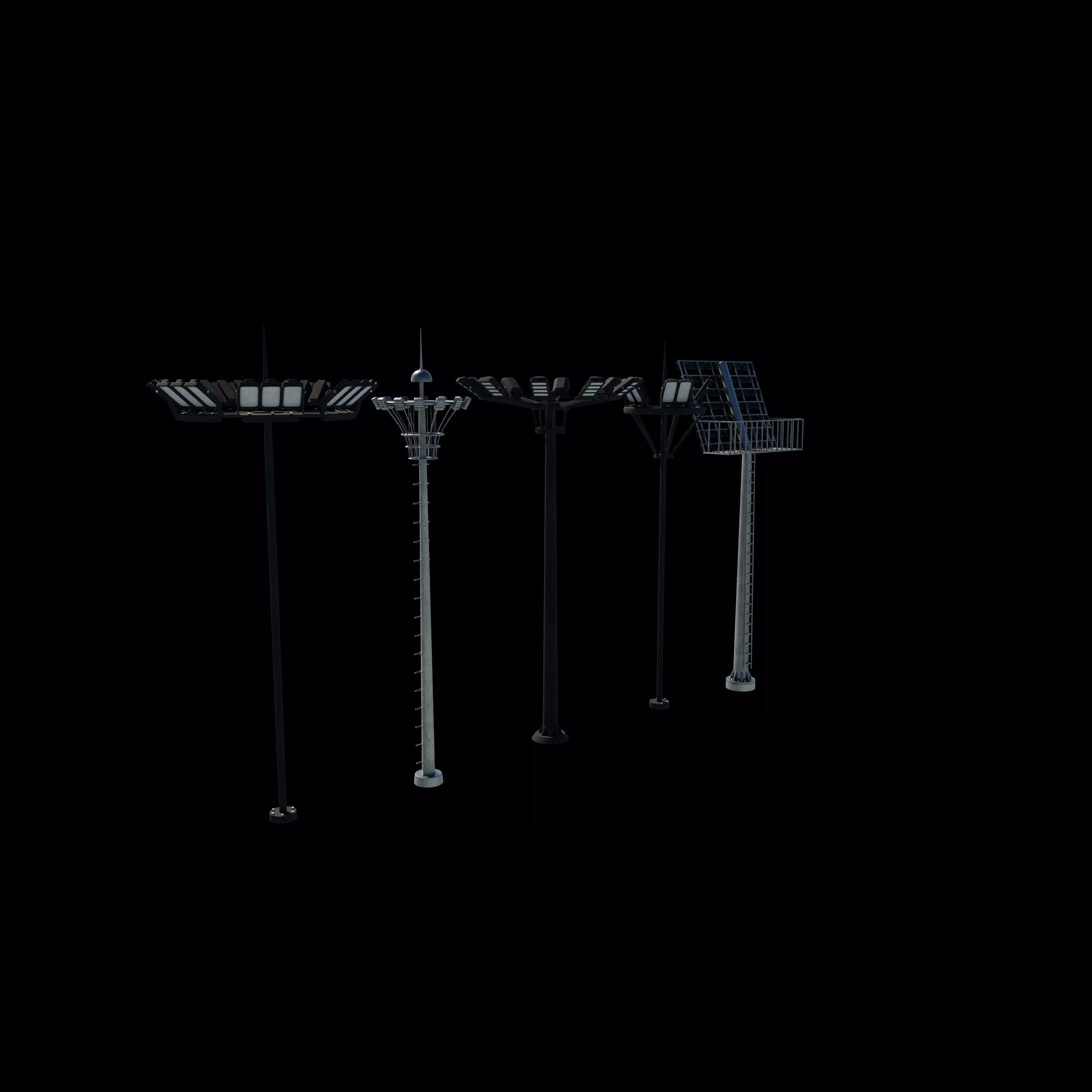 Stadium Light pole 3D model_5
