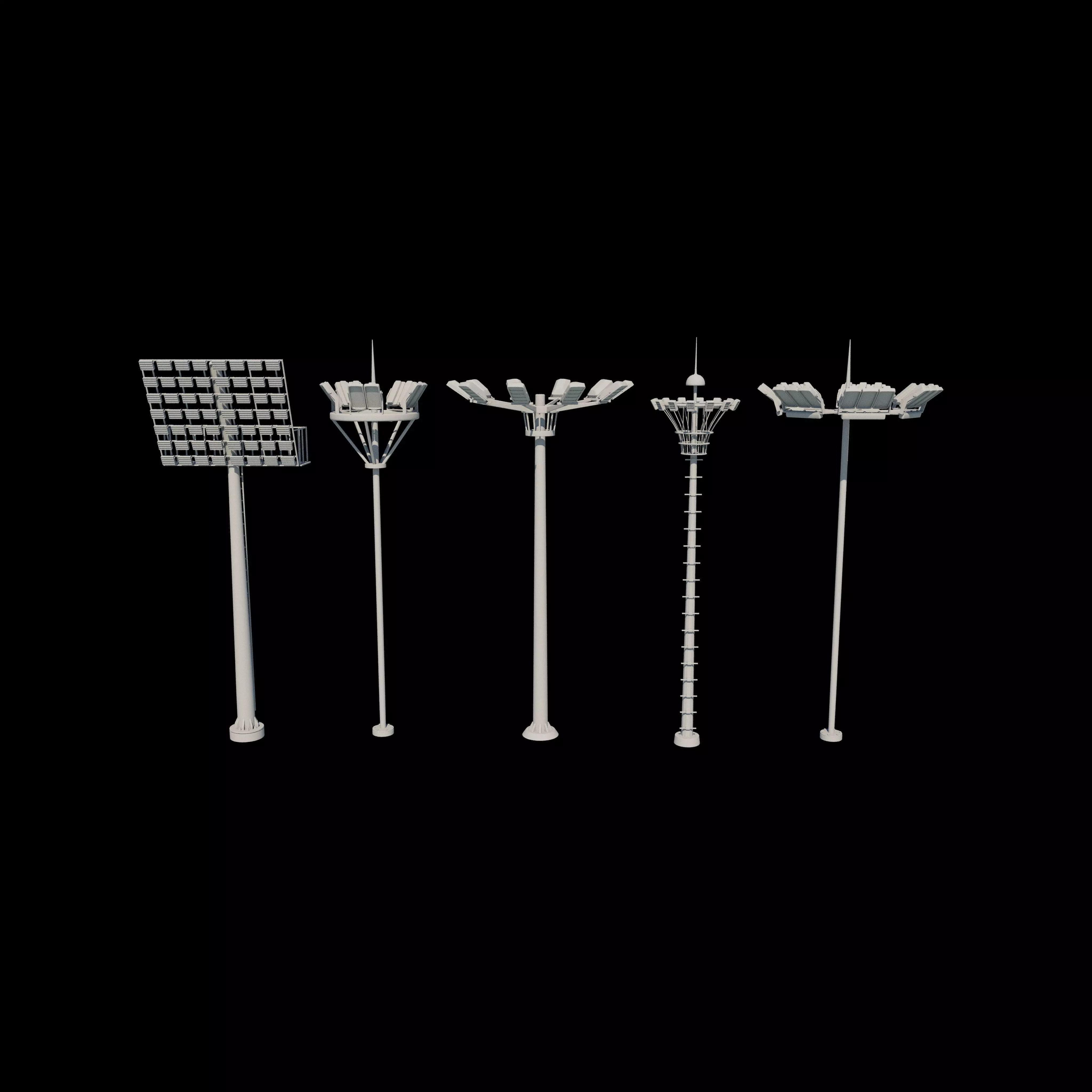 Stadium Light pole 3D model_15