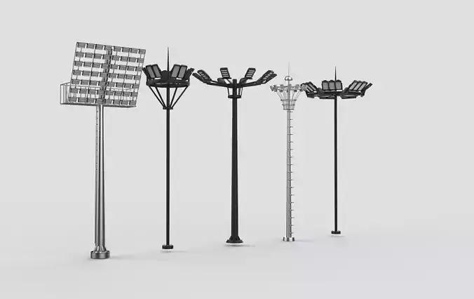  Stadium Light pole 3D model