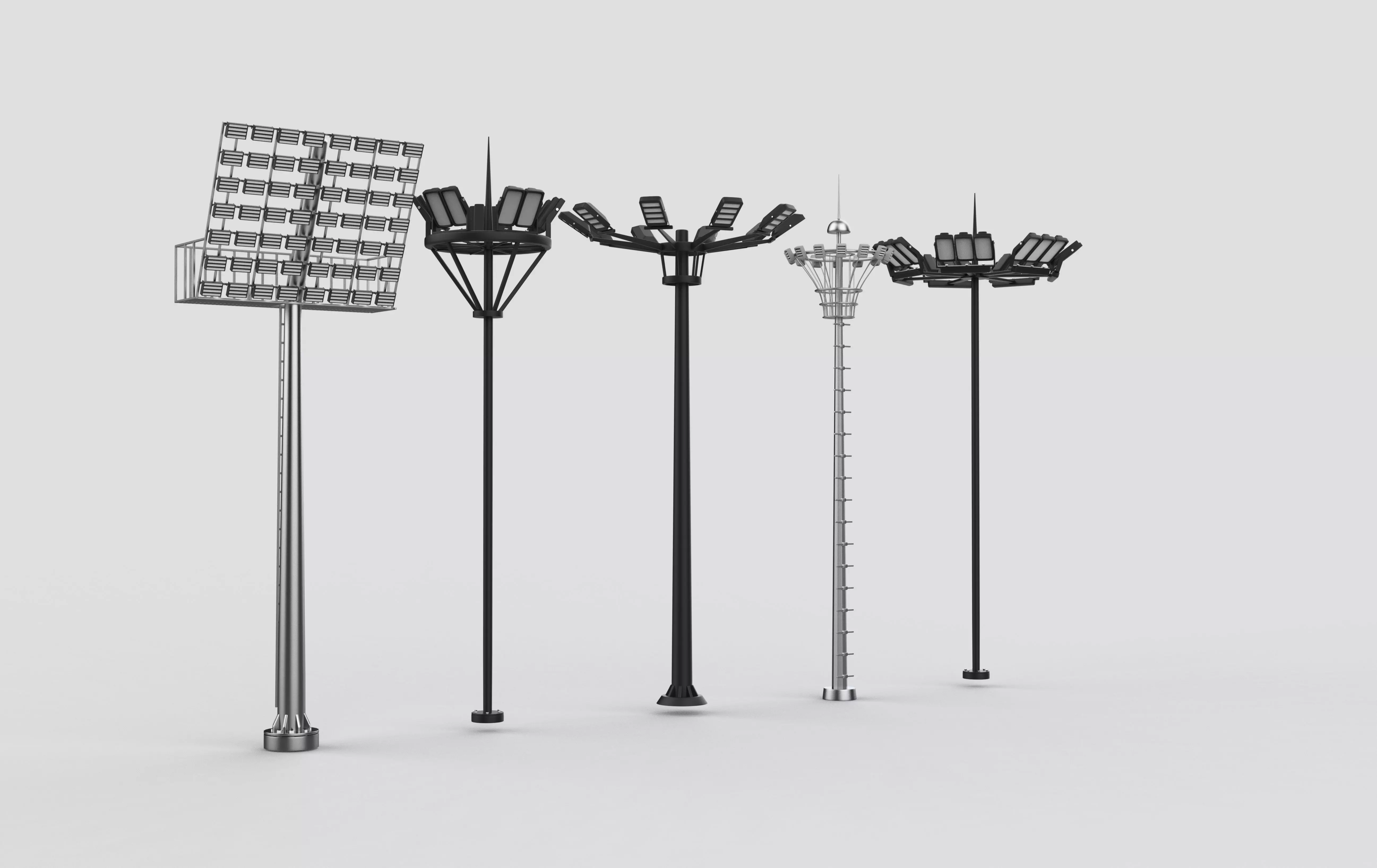 Stadium Light pole 3D model_0