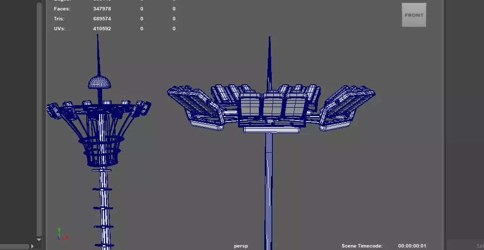 Stadium Light pole 3D model_17