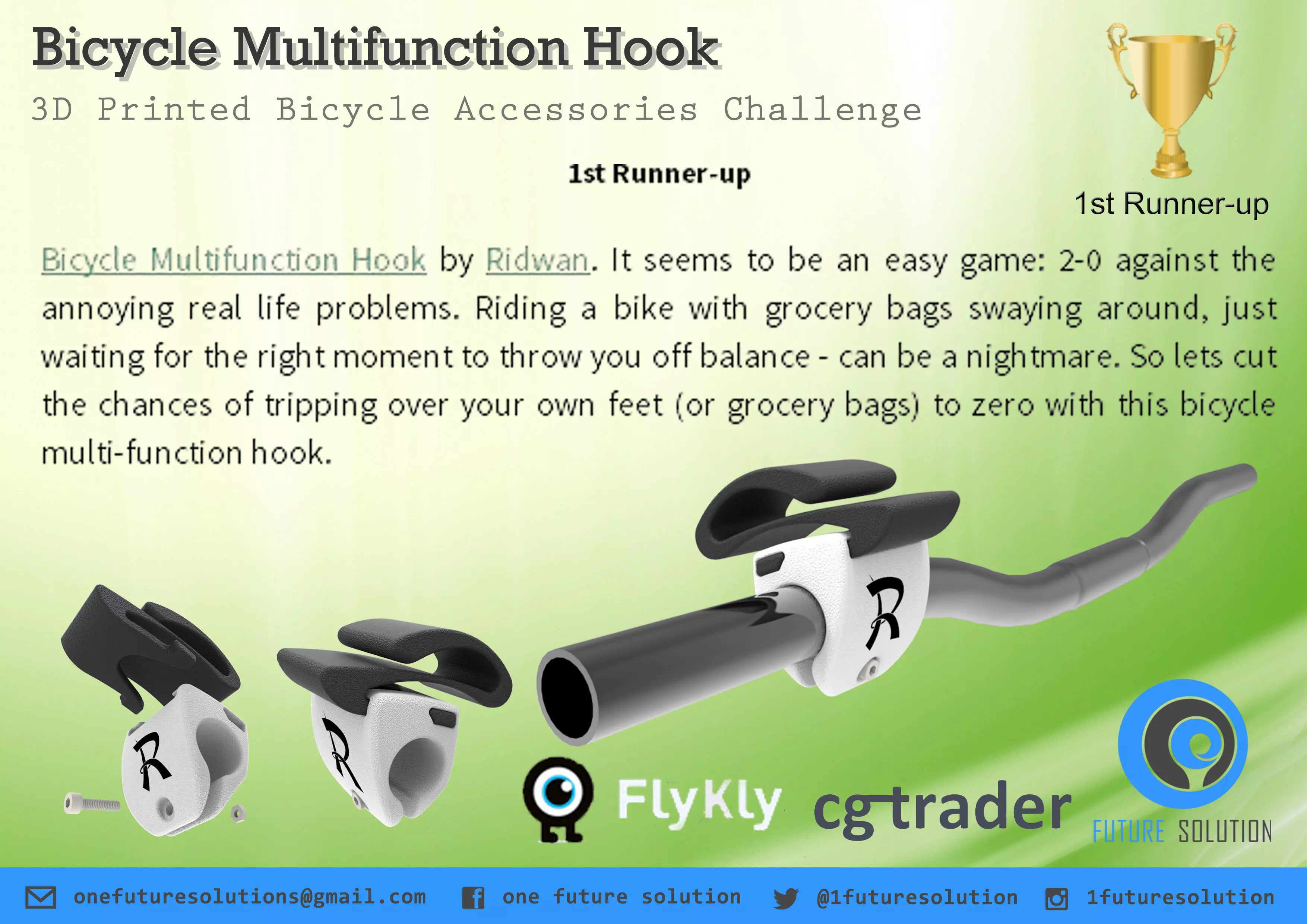Bicycle Multifunction Hook Free 3D print model