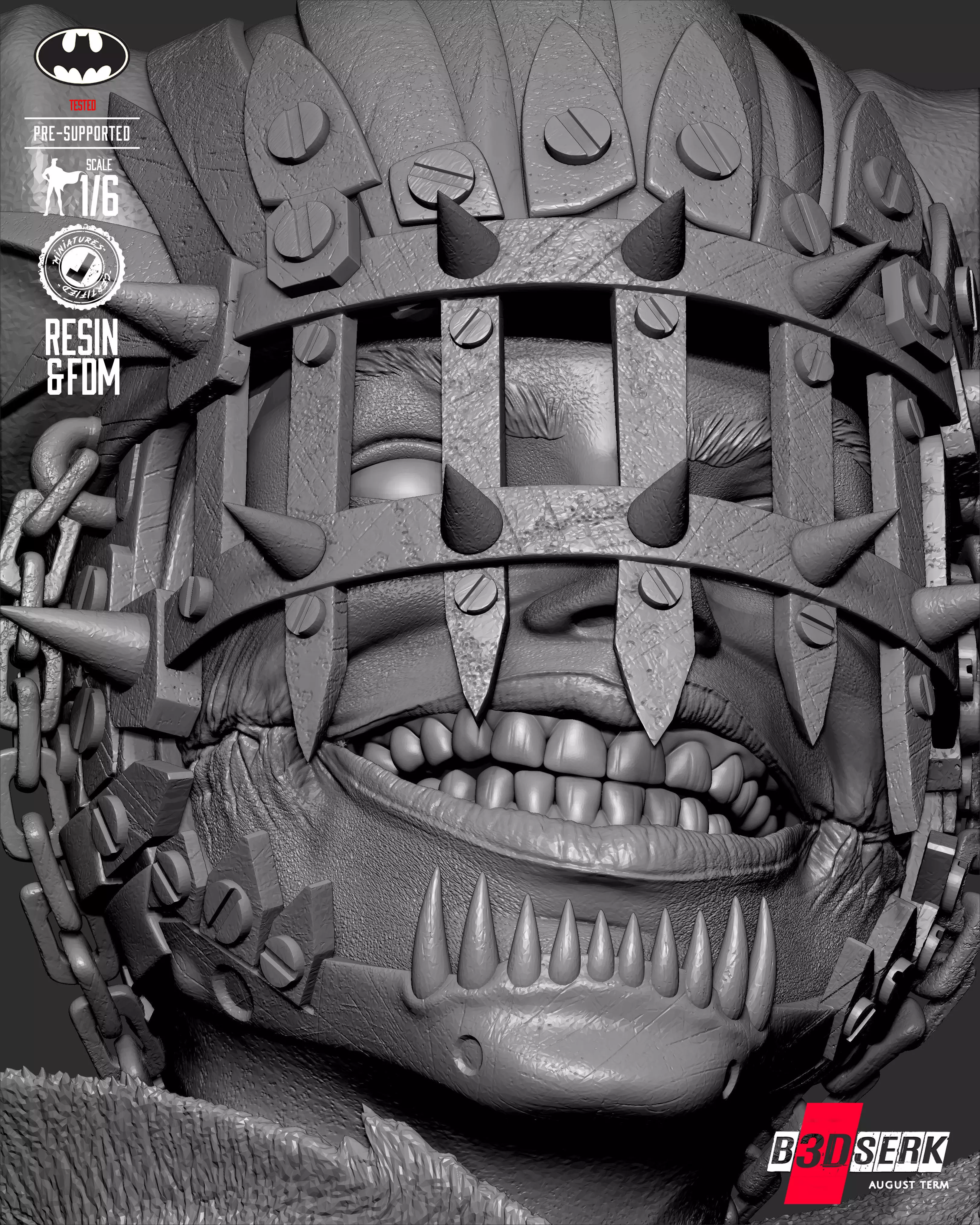 B3DSERK Harley Quinn Who Laughts Sculpture 3D print model_8