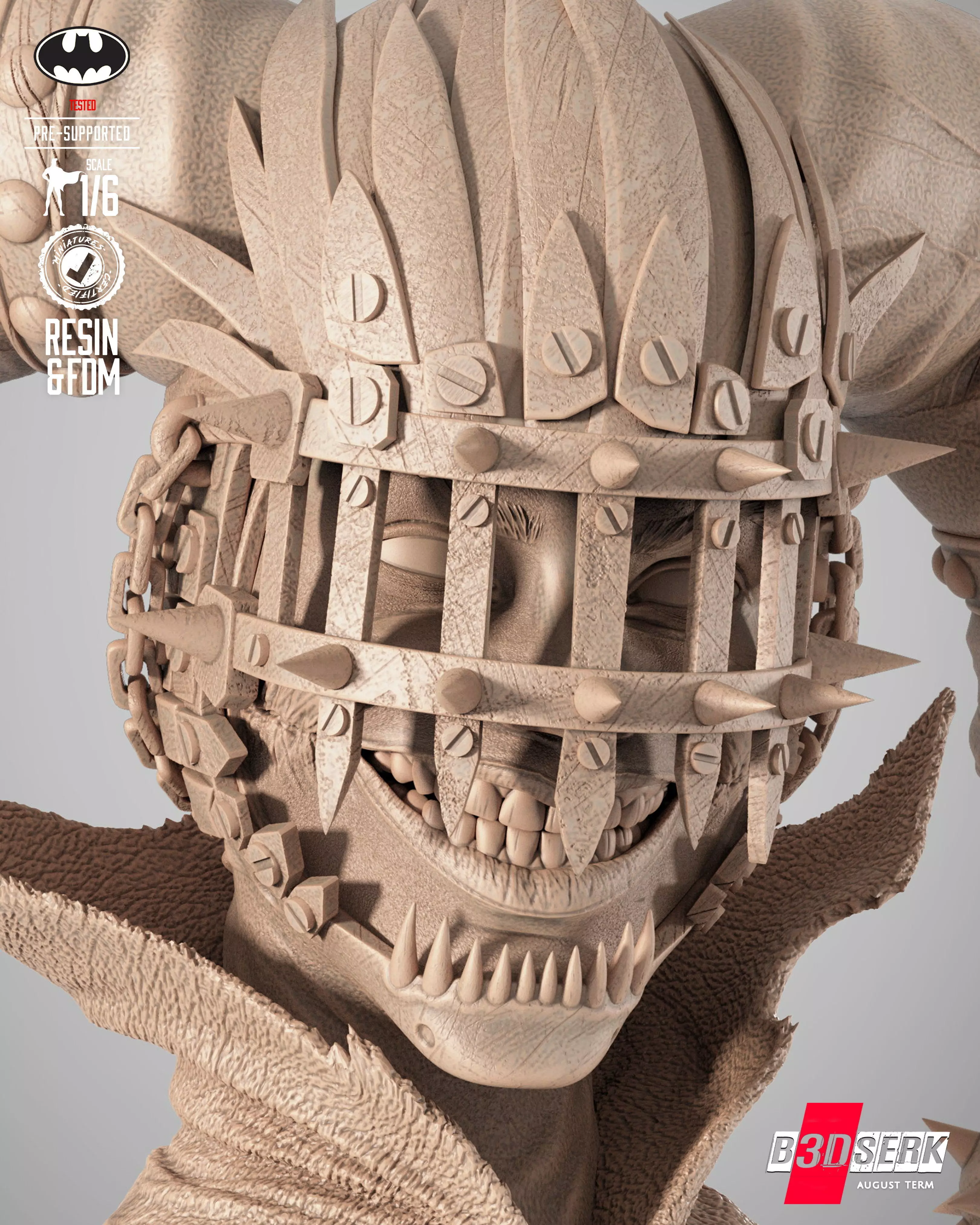 B3DSERK Harley Quinn Who Laughts Sculpture 3D print model_3