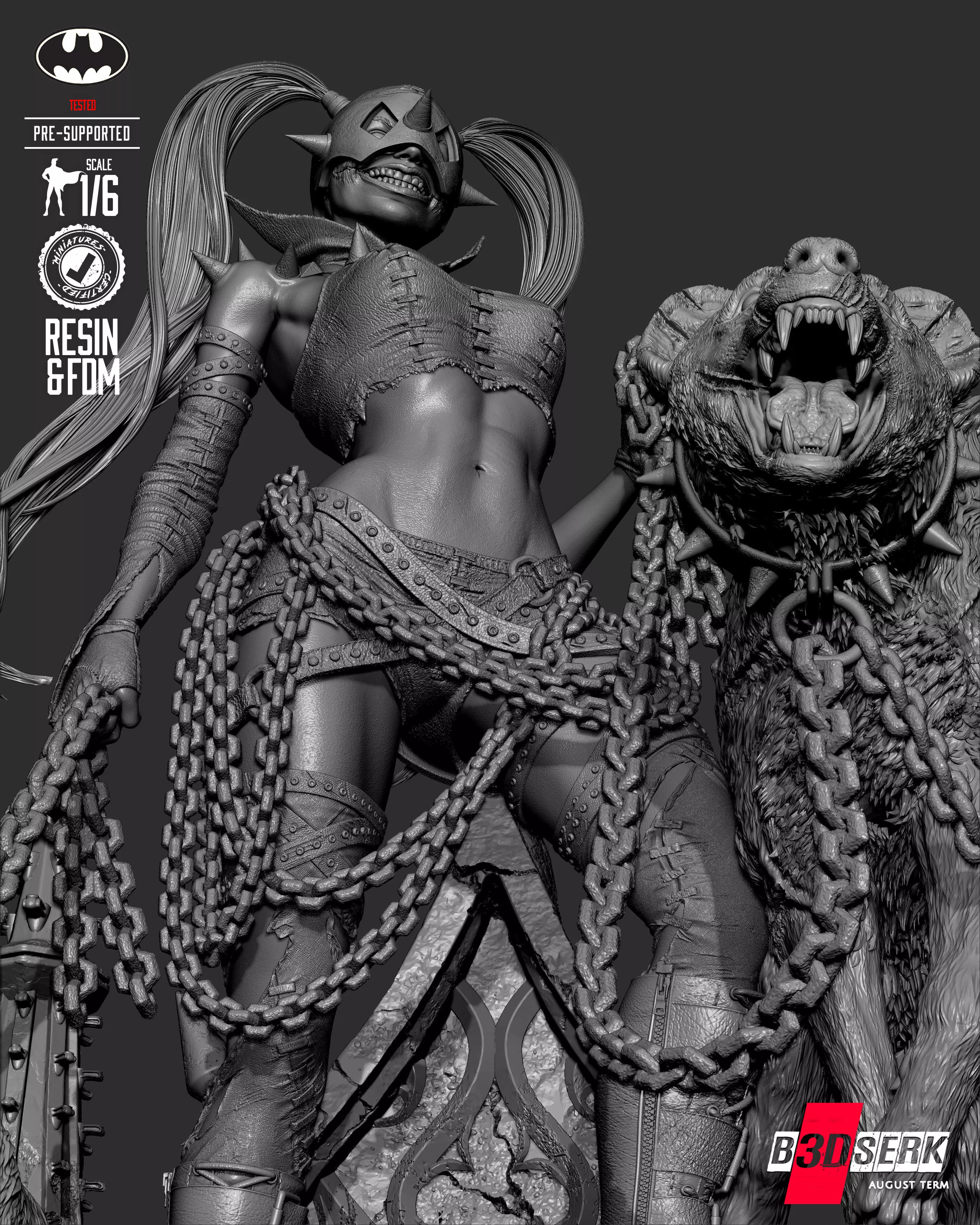 B3DSERK Harley Quinn Who Laughts Sculpture 3D print model_22