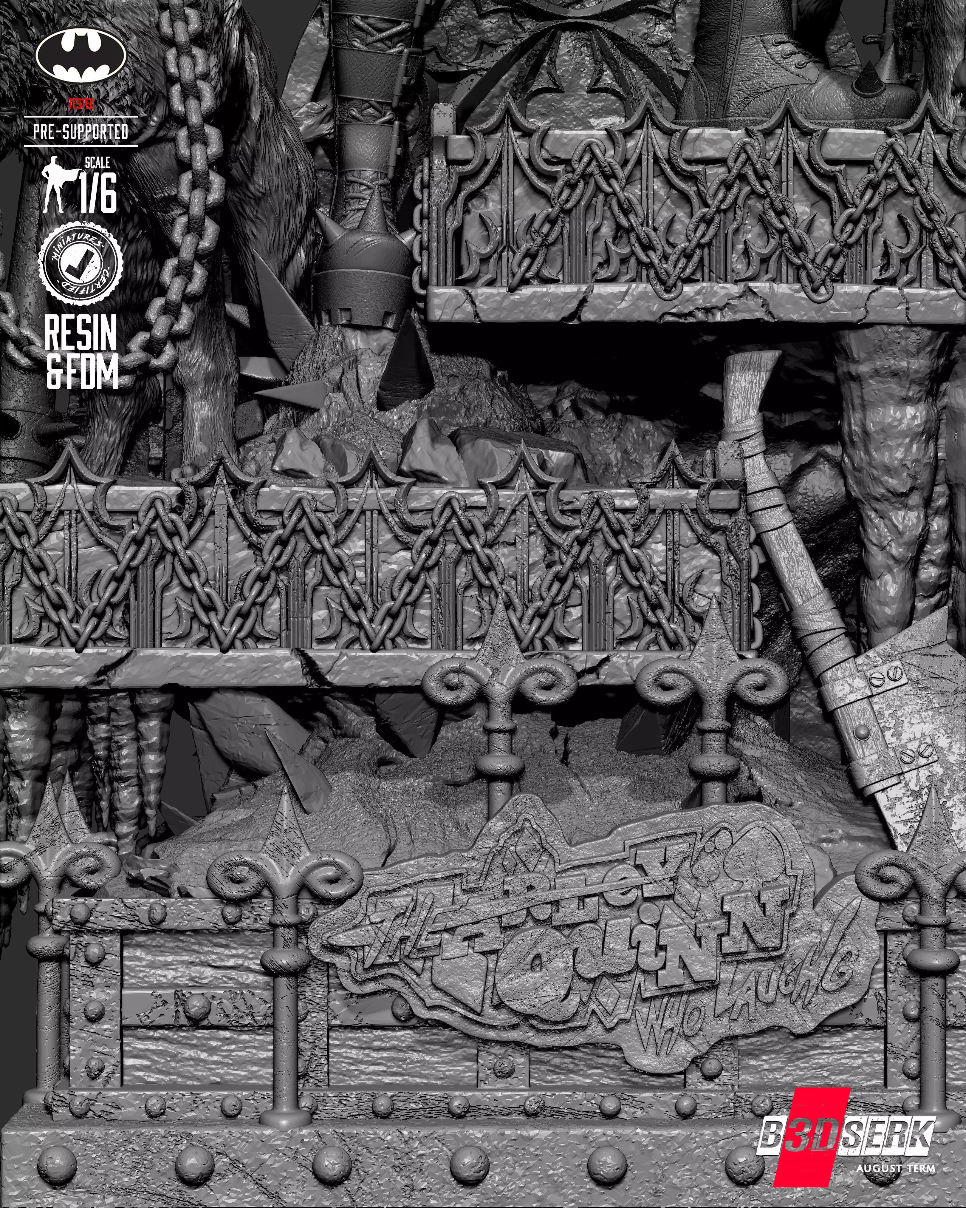 B3DSERK Harley Quinn Who Laughts Sculpture 3D print model_25