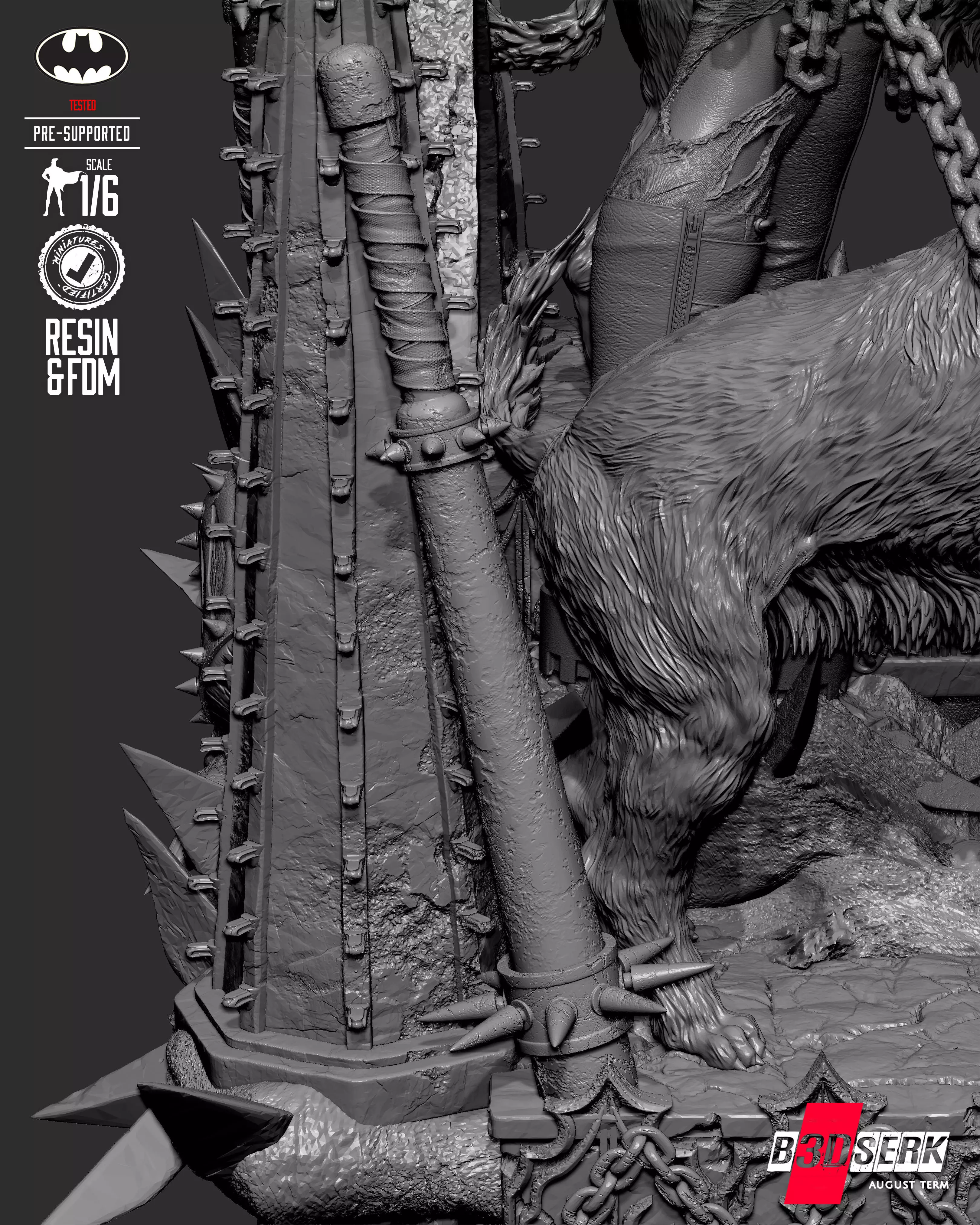 B3DSERK Harley Quinn Who Laughts Sculpture 3D print model_18