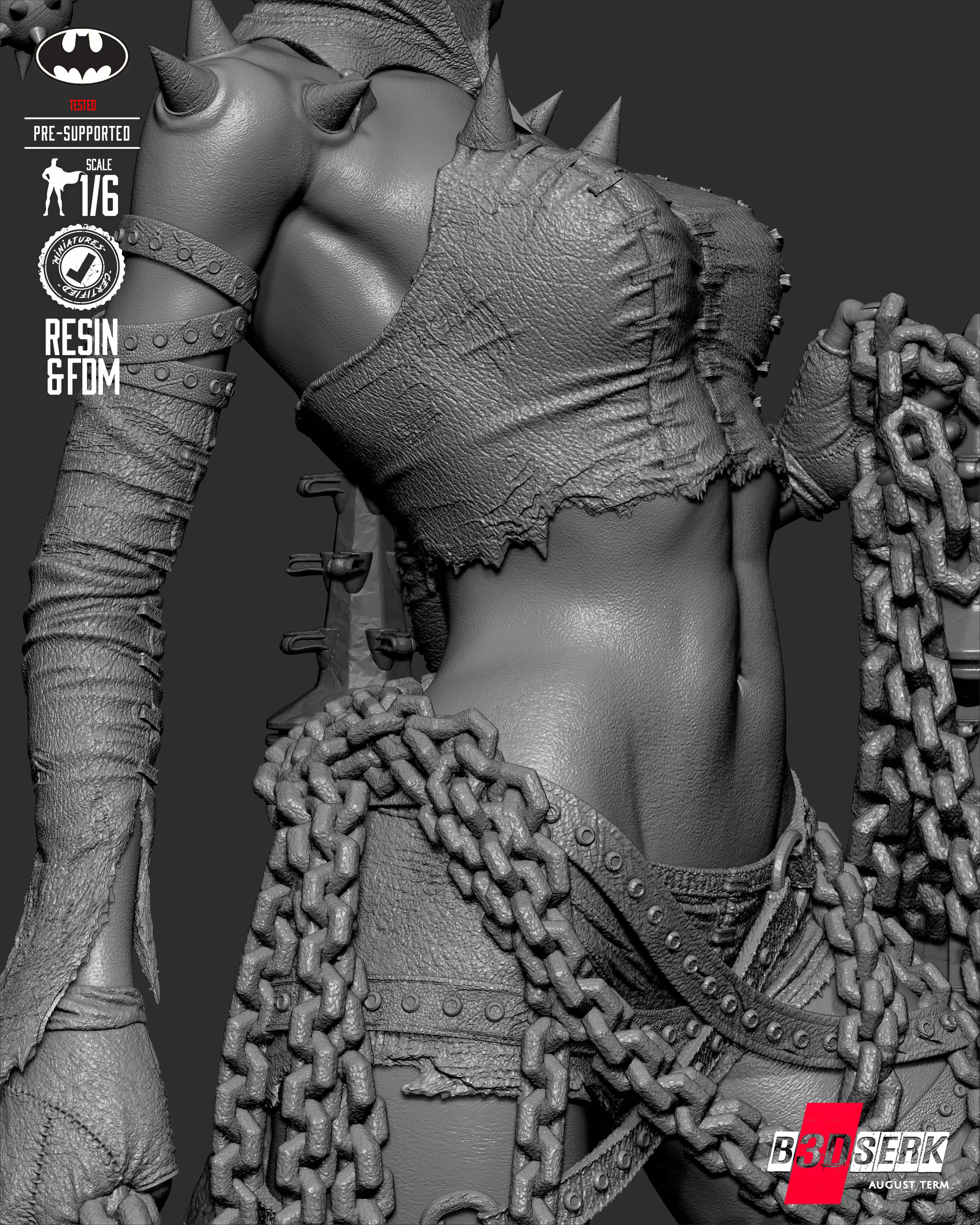 B3DSERK Harley Quinn Who Laughts Sculpture 3D print model_34