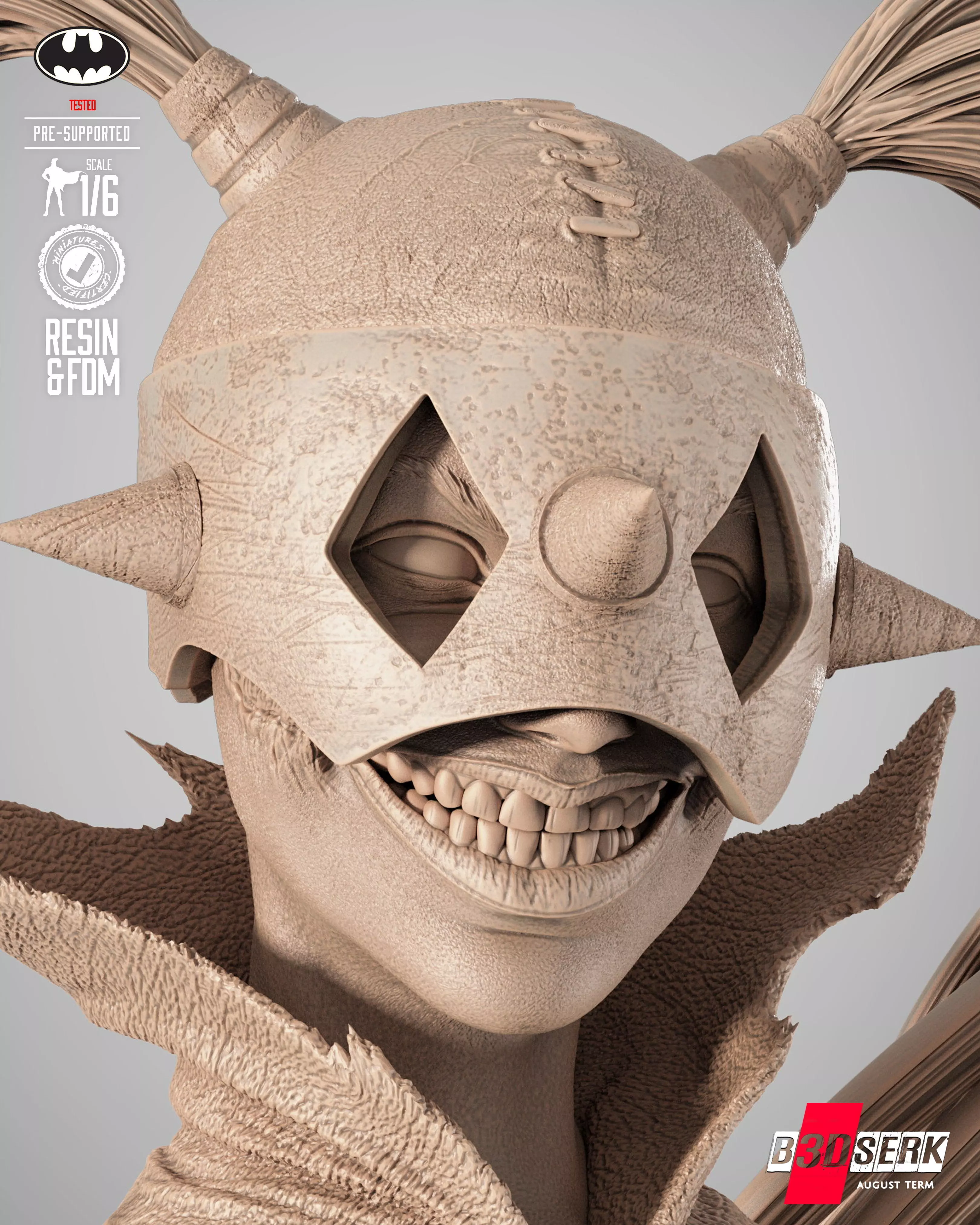 B3DSERK Harley Quinn Who Laughts Sculpture 3D print model_11