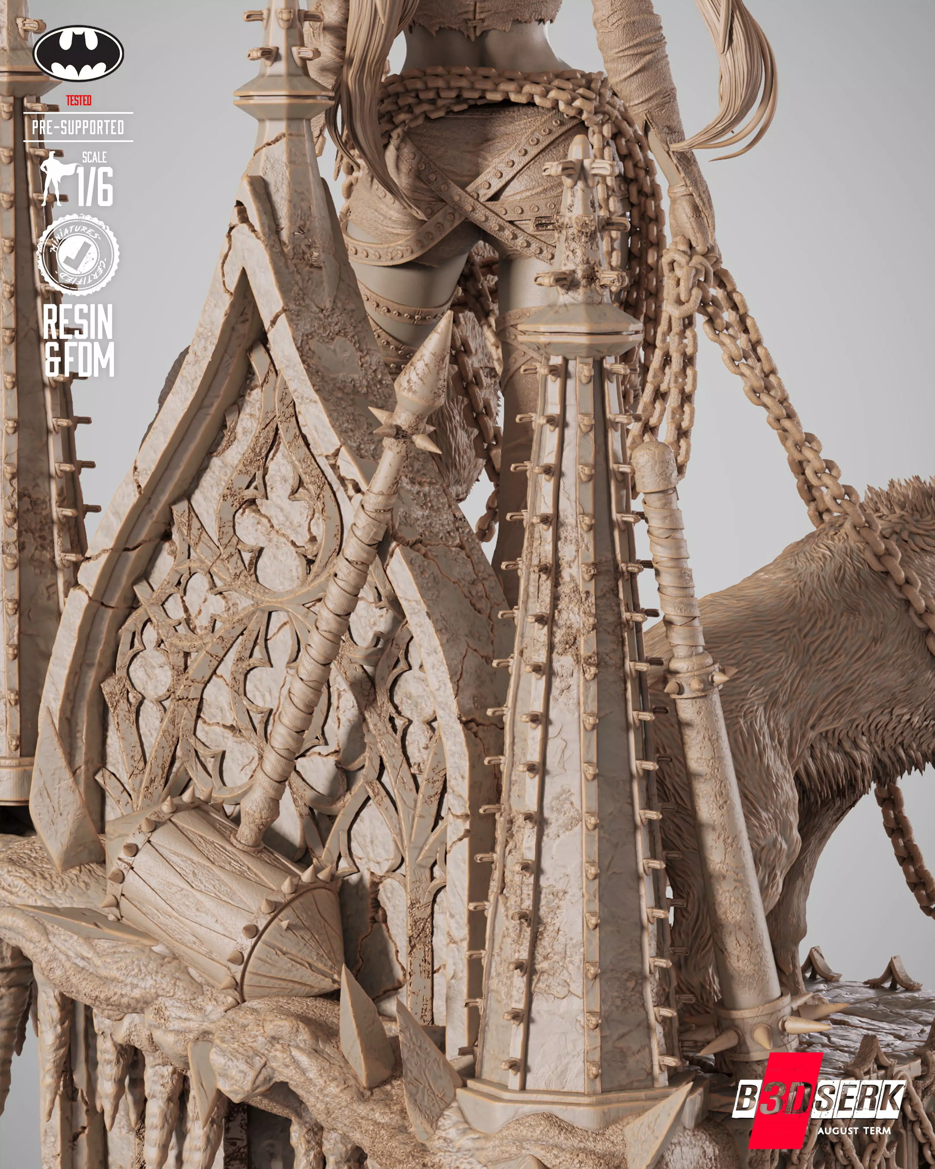 B3DSERK Harley Quinn Who Laughts Sculpture 3D print model_30