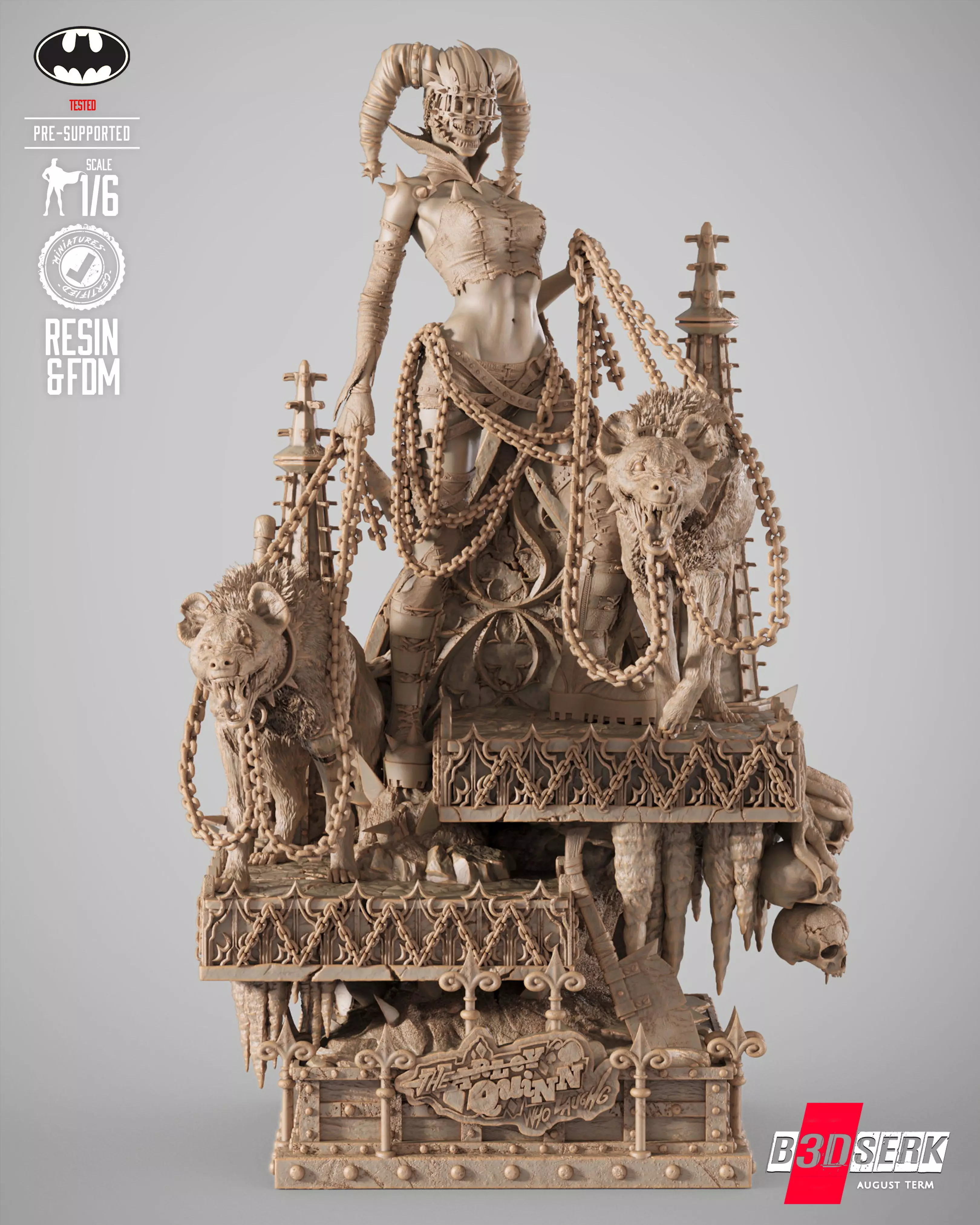 B3DSERK Harley Quinn Who Laughts Sculpture 3D print model_0