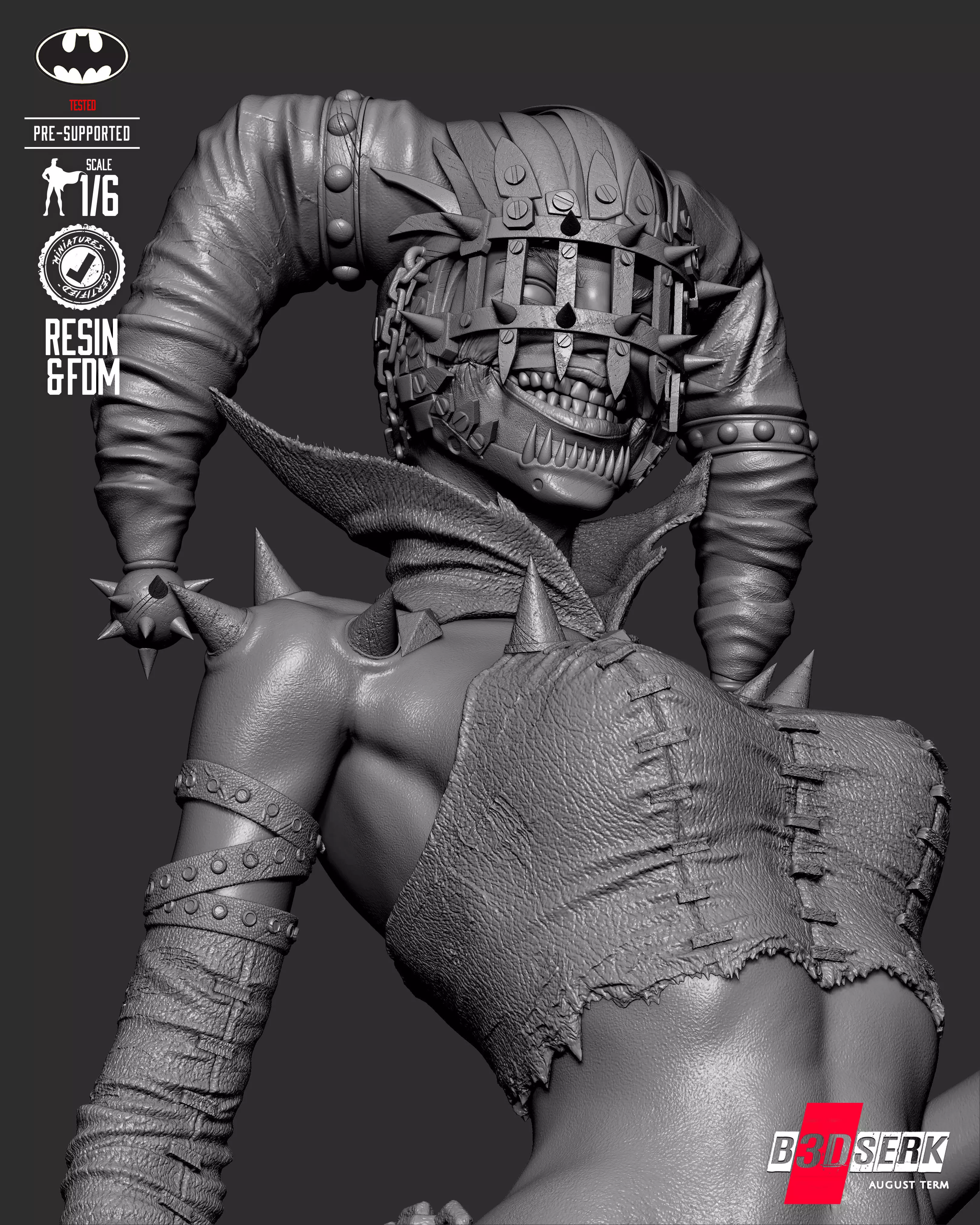 B3DSERK Harley Quinn Who Laughts Sculpture 3D print model_32