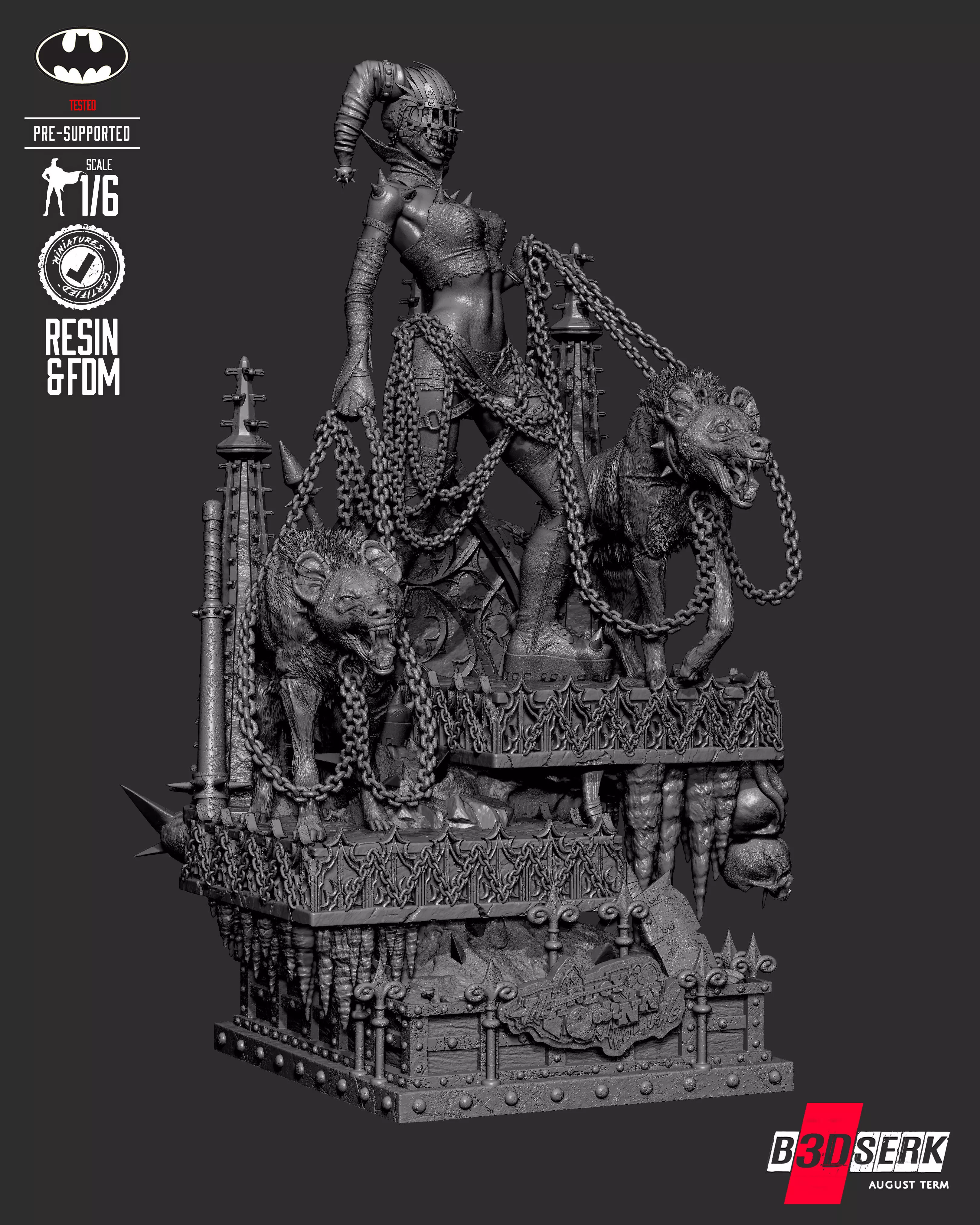 B3DSERK Harley Quinn Who Laughts Sculpture 3D print model_20