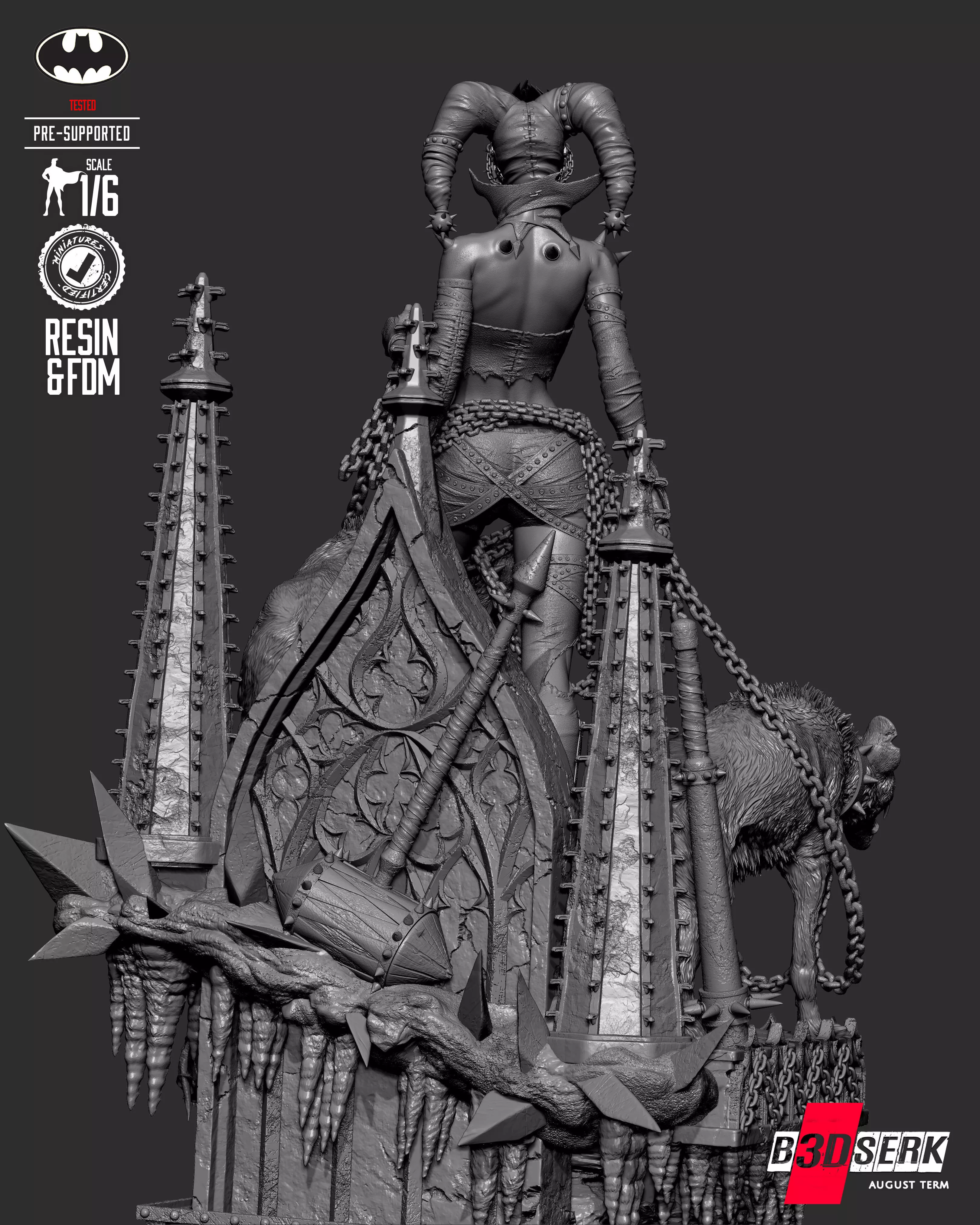 B3DSERK Harley Quinn Who Laughts Sculpture 3D print model_14