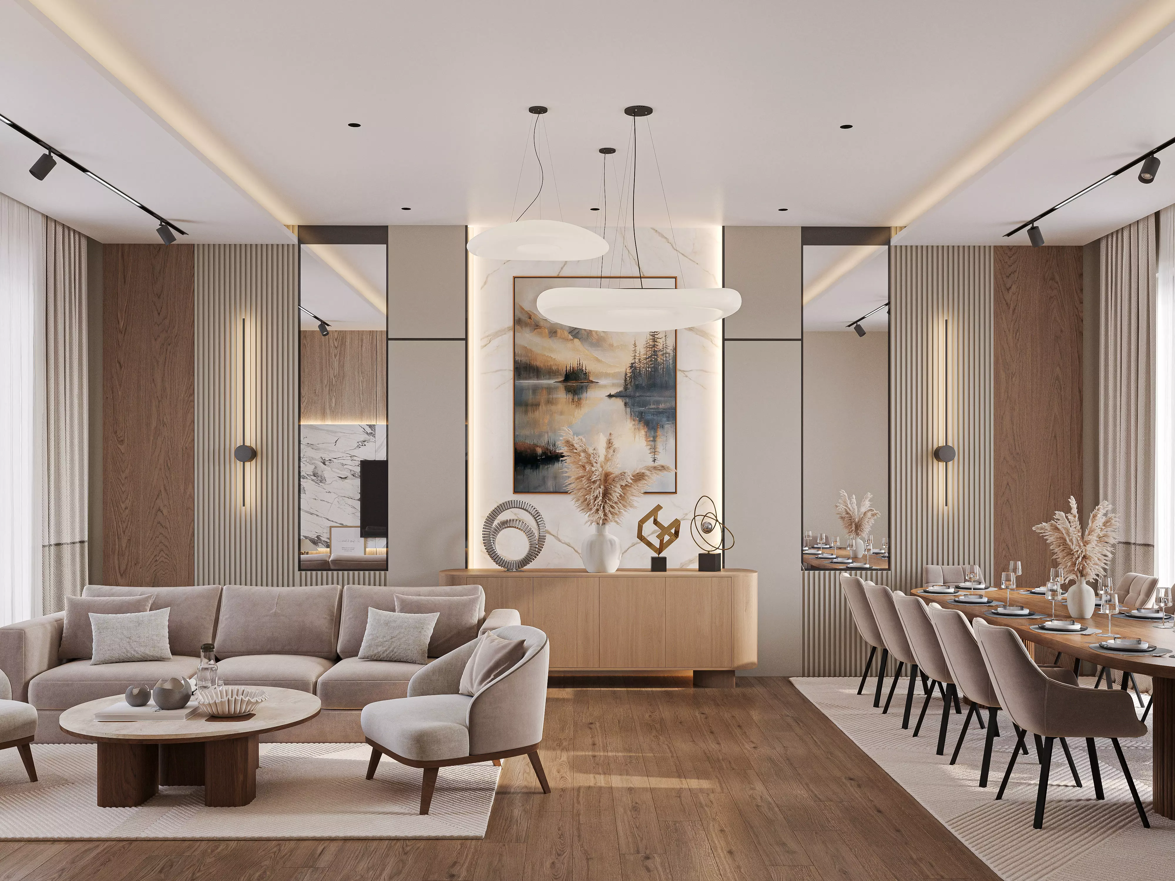 Minimalist Living Room 3D model