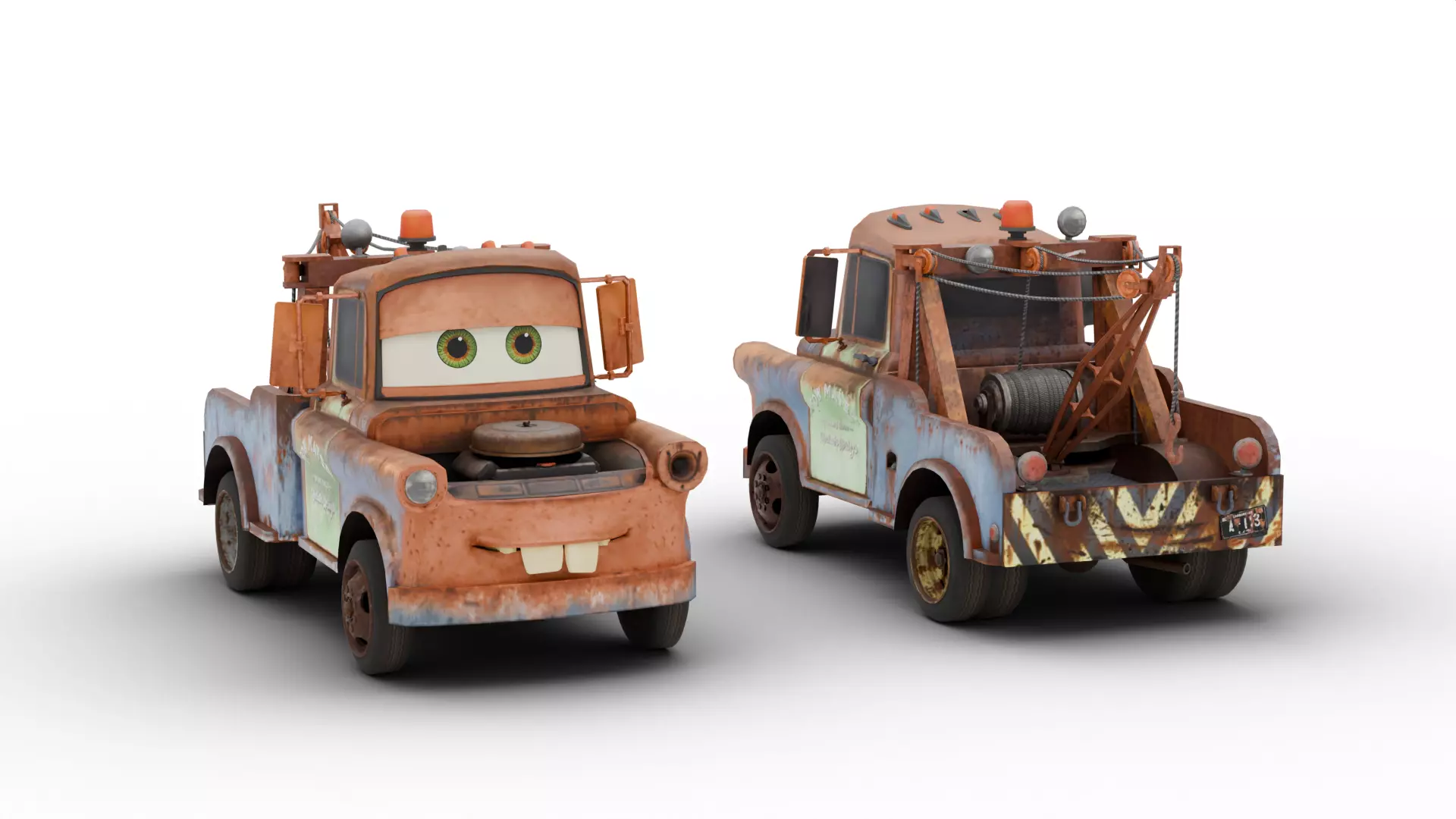 Sir Tow Mater Low-poly 3D model_9
