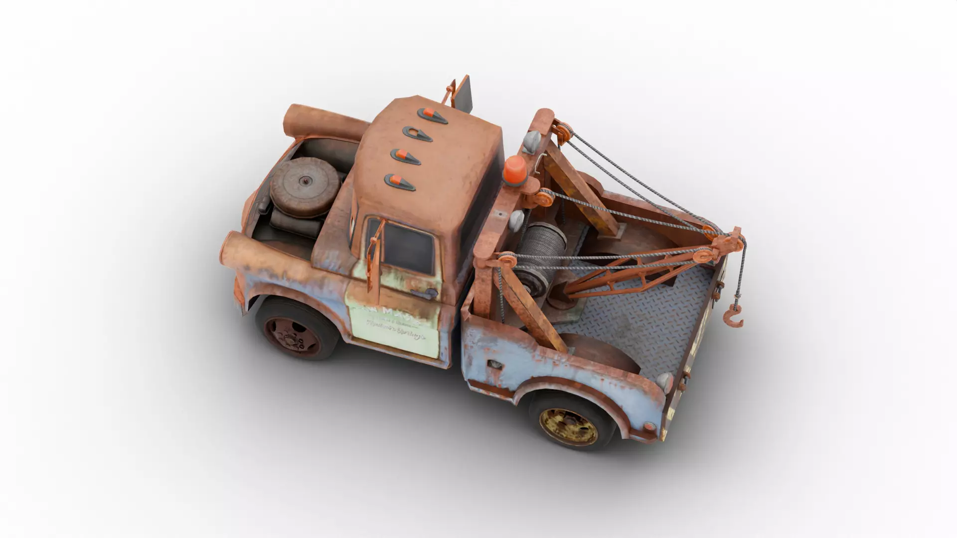 Sir Tow Mater Low-poly 3D model_6