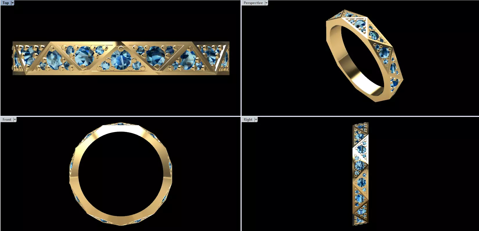 Ring With Gems 3D print model_4