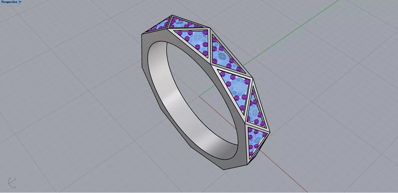 Ring With Gems 3D print model_5