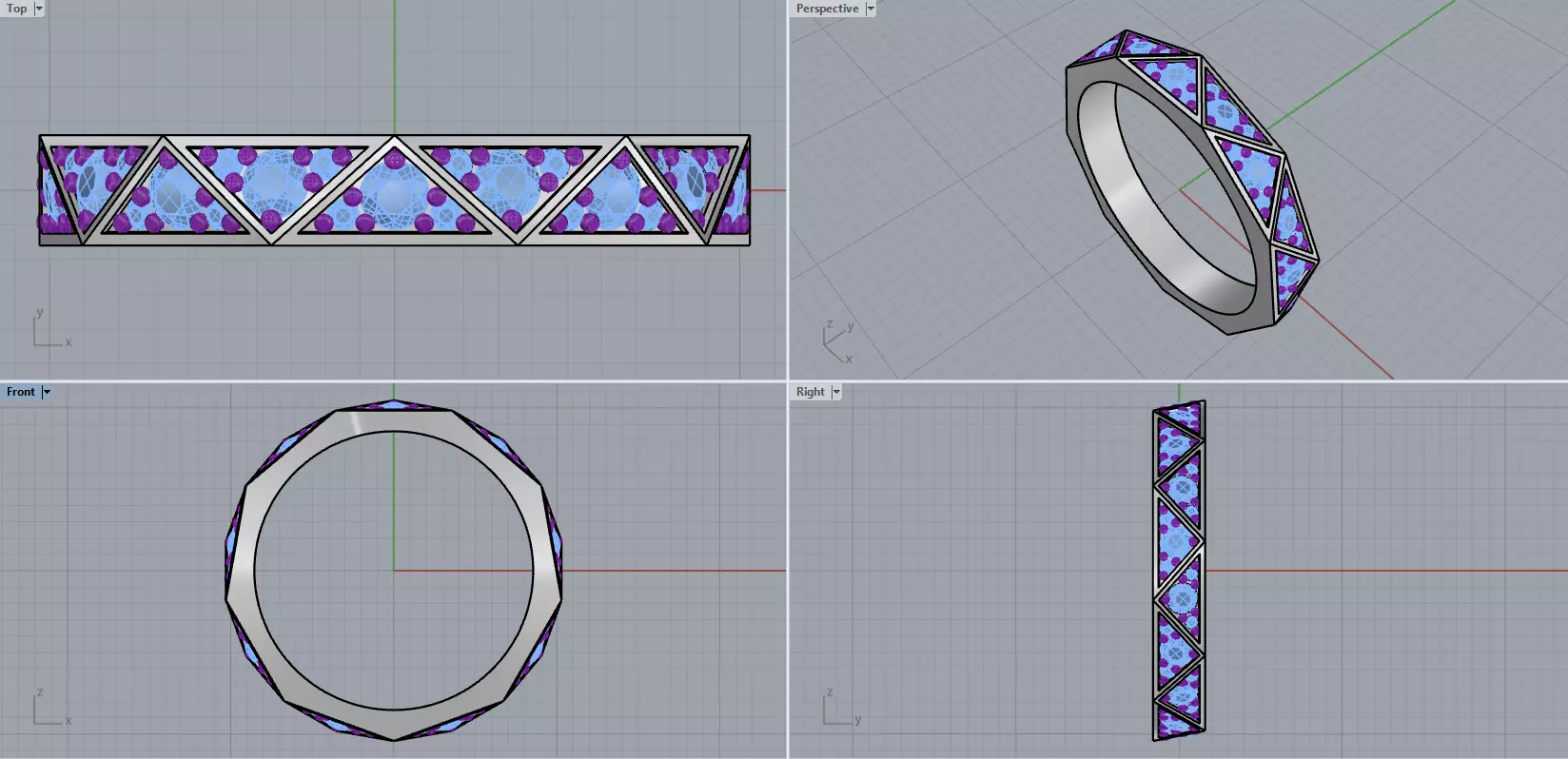Ring With Gems 3D print model_9