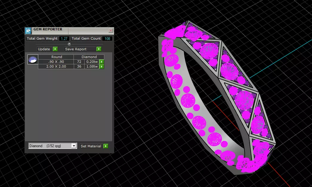 Ring With Gems 3D print model_11