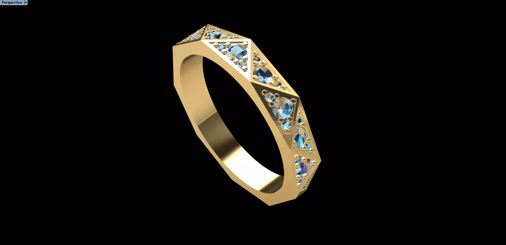 Ring With Gems 3D print model_0