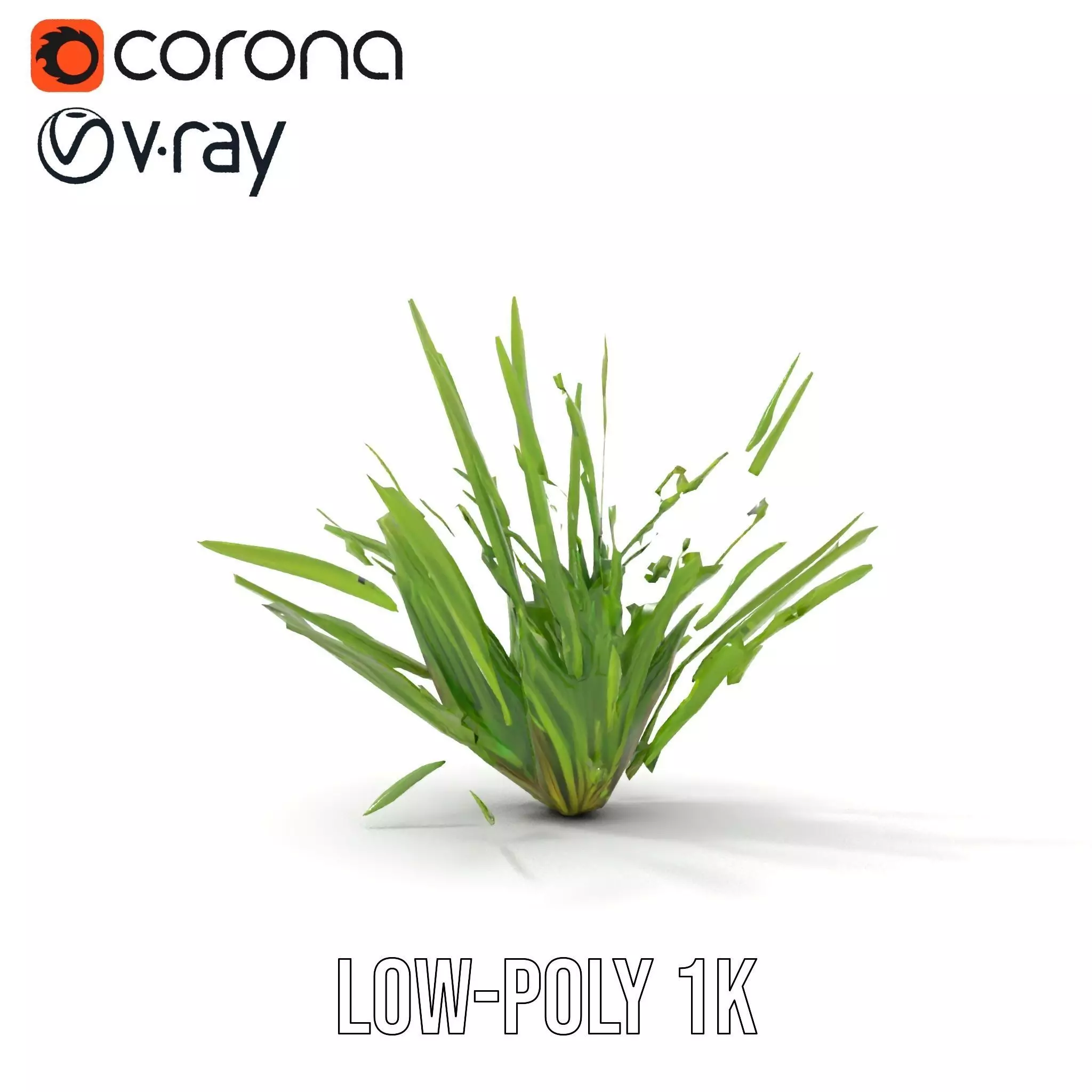 Green Grass Cluster model pack Low-poly 3D model_21