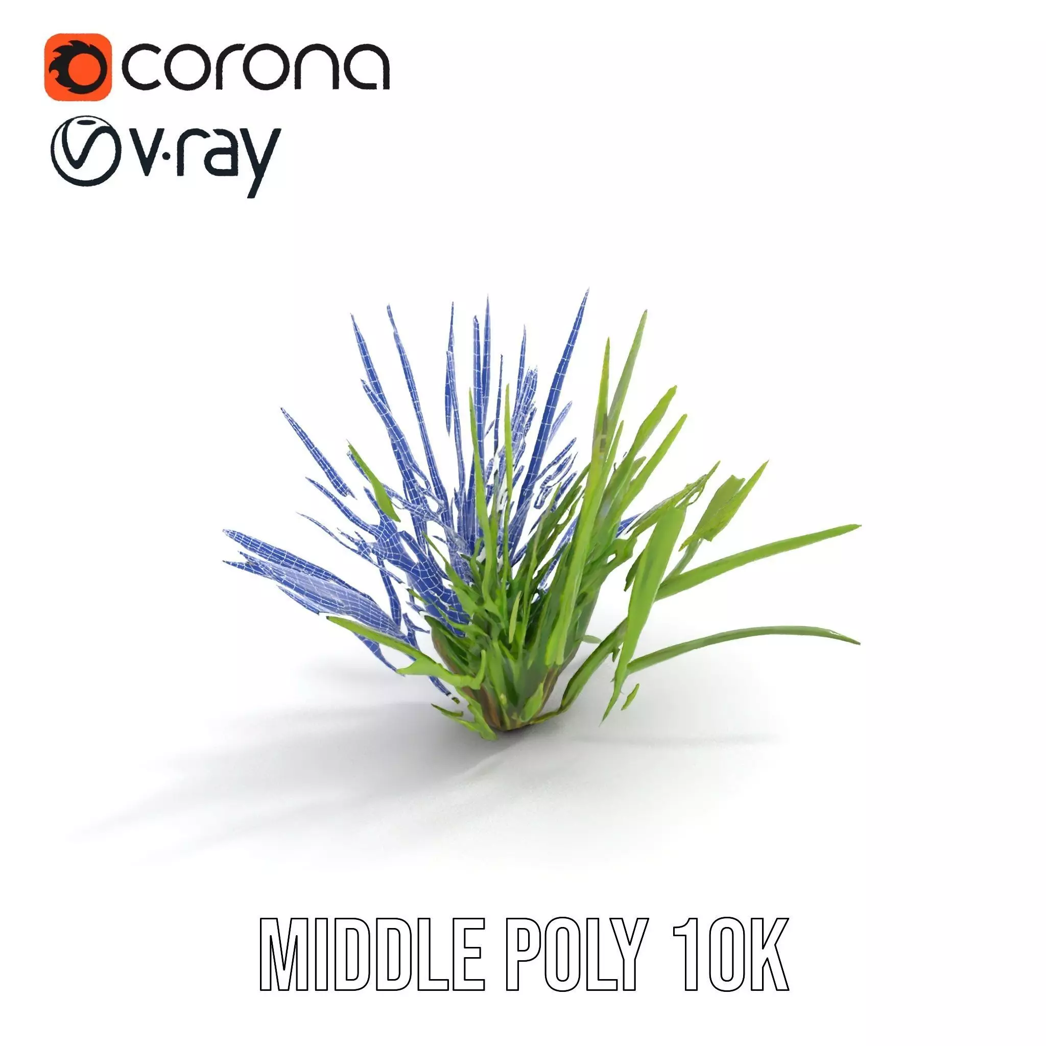 Green Grass Cluster model pack Low-poly 3D model_14