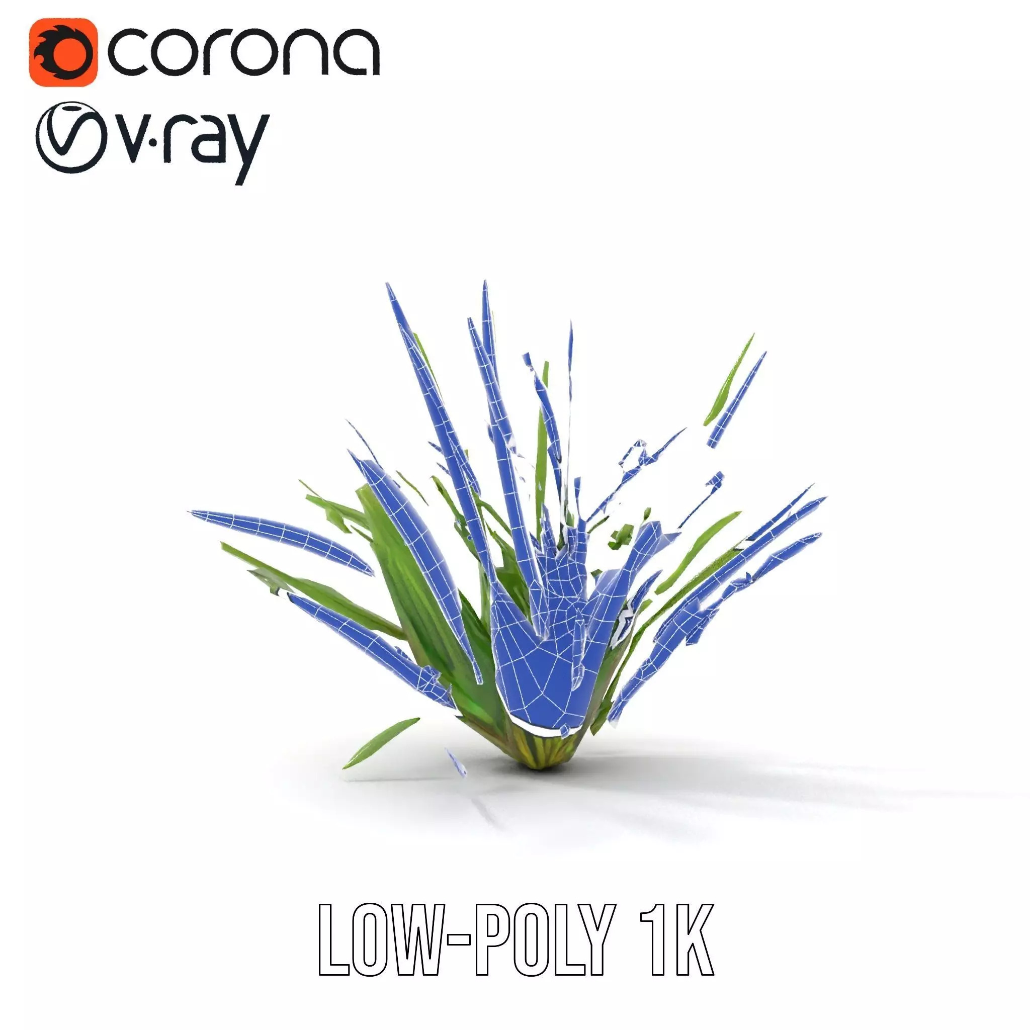 Green Grass Cluster model pack Low-poly 3D model_23