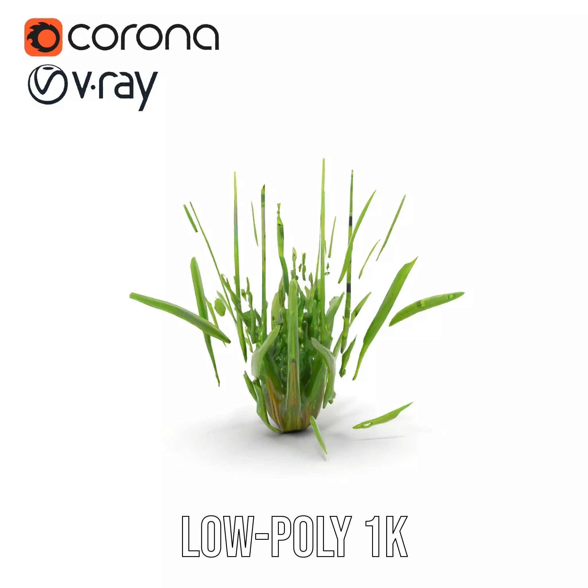 Green Grass Cluster model pack Low-poly 3D model_18