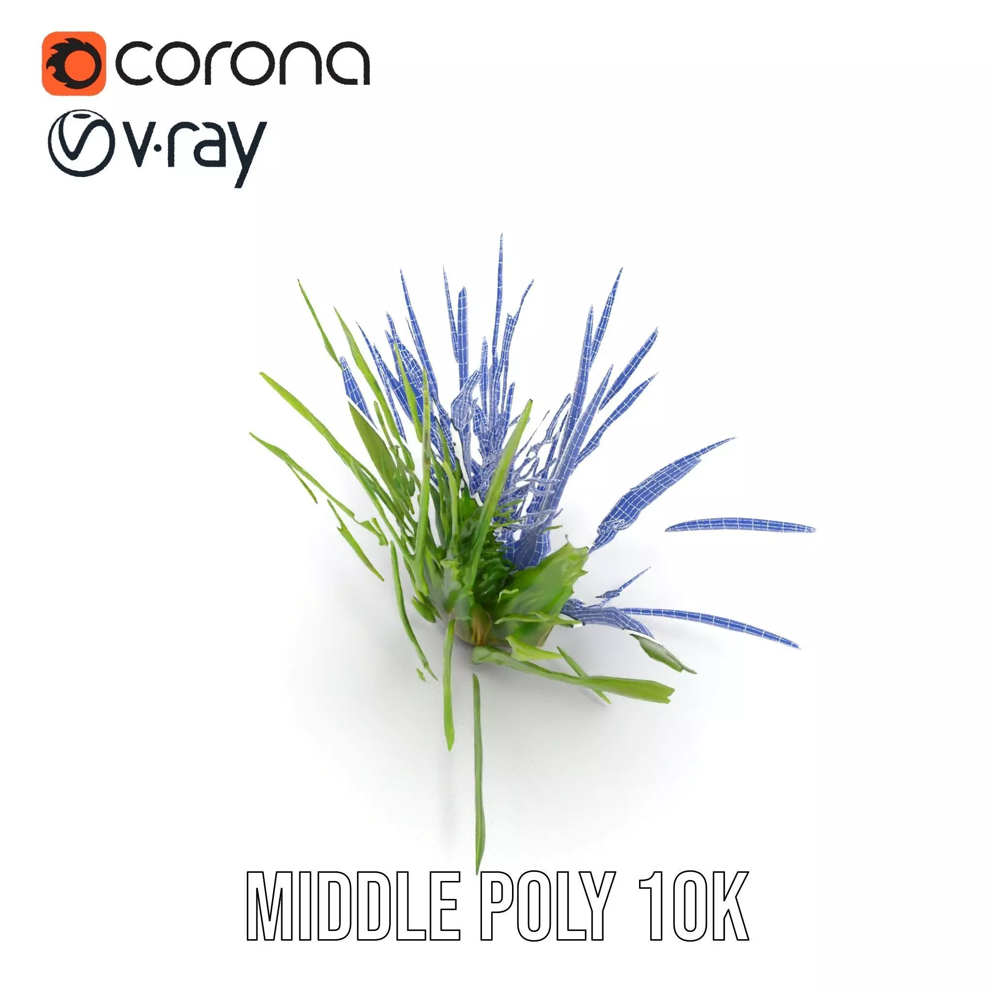 Green Grass Cluster model pack Low-poly 3D model_22